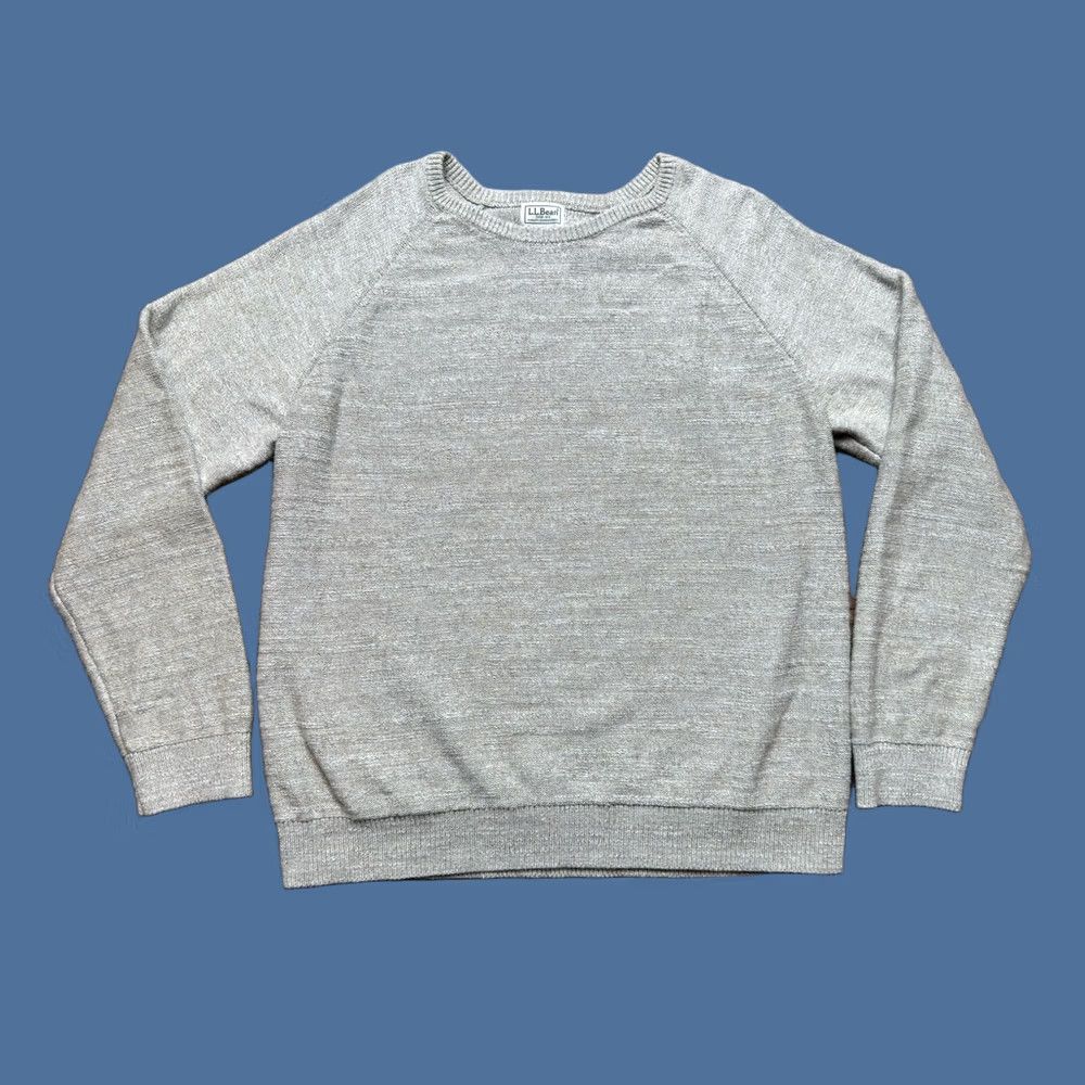 Vintage VINTAGE LL Bean Mens XL Organic Cotton Crew Neck Long Sleeve Knit Sweater Oatmeal Beige Size US XL / EU 56 / 4 - 1 Thumbnail