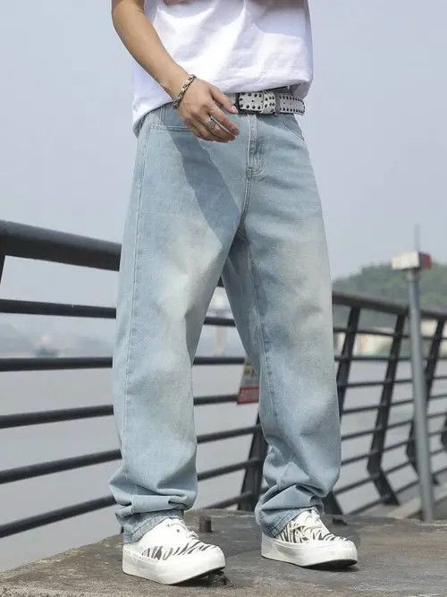 Japanese Brand Casual Skate Baggy Denim Jeans Loose 2000s Size US 32 / EU 48 - 3 Thumbnail