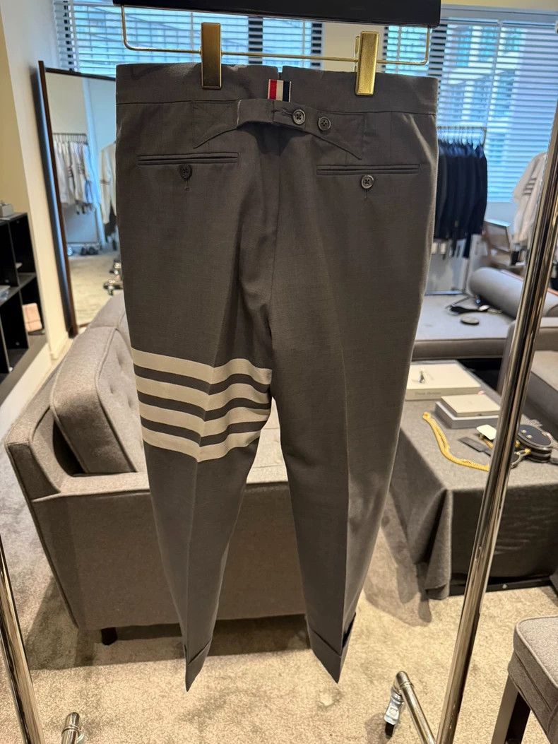 Thom Browne Thom Browne Classic medium gray four-bar suit pants 2503-N Size 44R - 2 Thumbnail