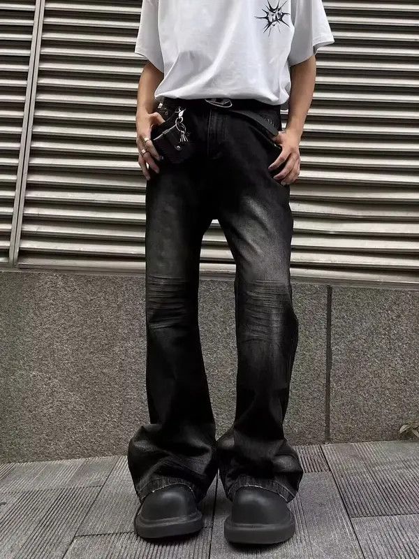VIBE Street ripped corrugated Y2K pleated micro-flared jeans Size US 31 - 5 Thumbnail