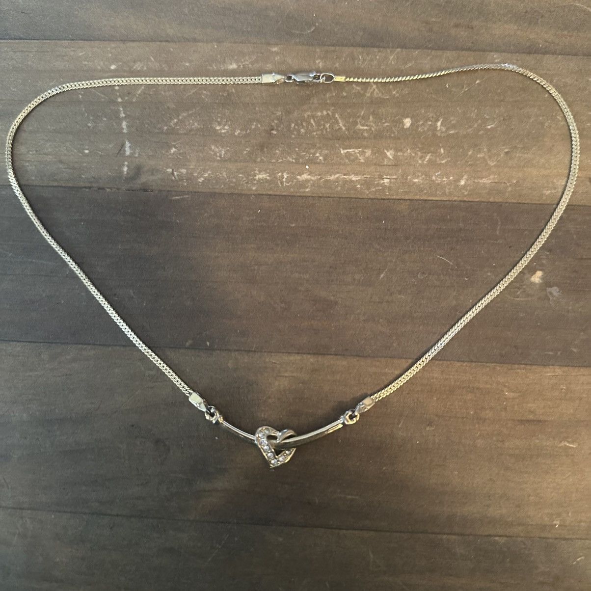 Other Gold tone open heart rhinestone heart necklace Size ONE SIZE - 2 Thumbnail