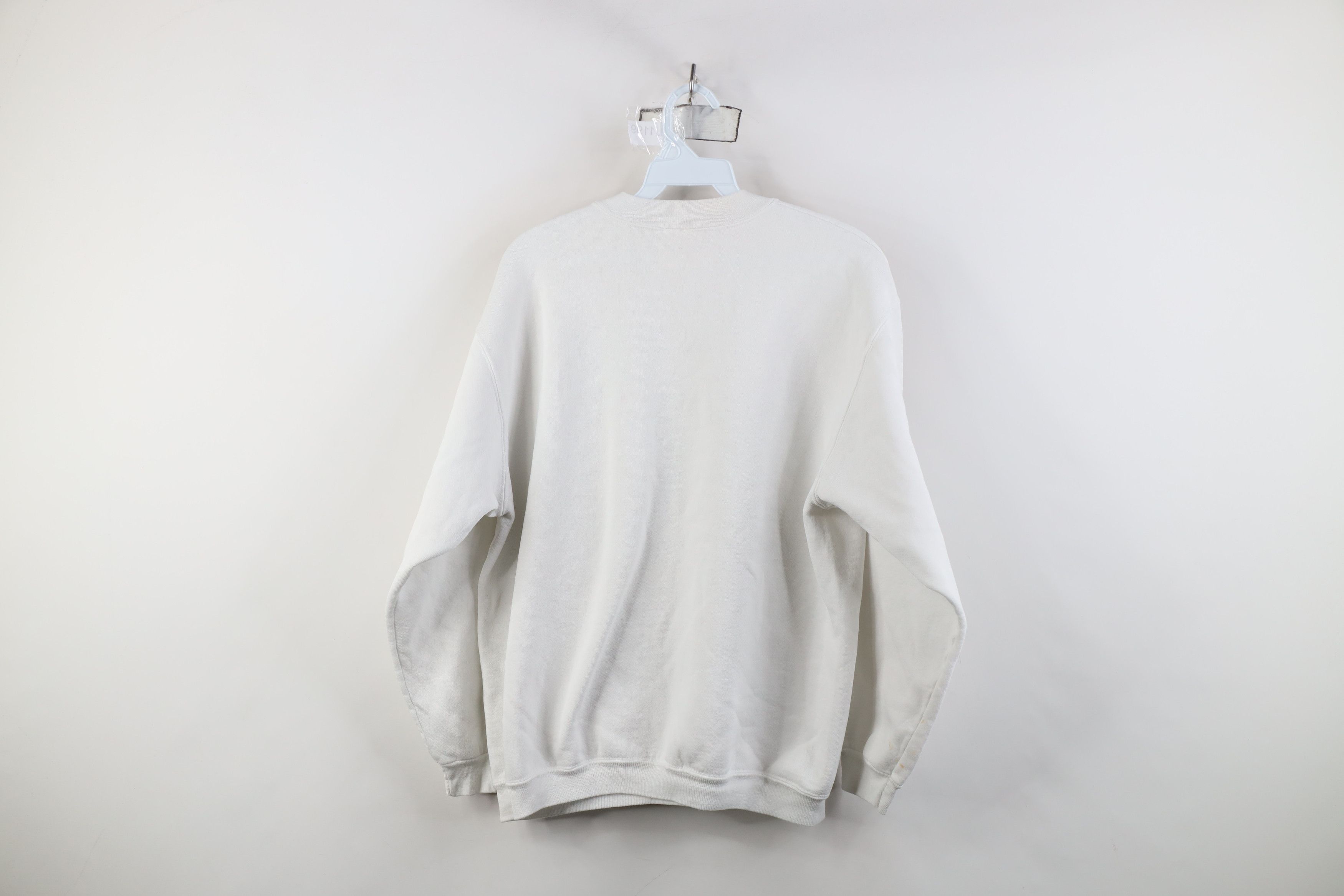 Vintage Vintage 90s Streetwear Blank Crewneck Sweatshirt White Size L / US 10 / IT 46 - 10 Thumbnail