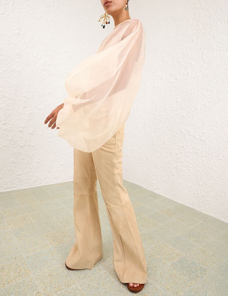 Zimmermann oc11z0226 Illuminate Macrame Bodice Crop Top in Cream Size M / US 6-8 / IT 42-44 - 8 Thumbnail