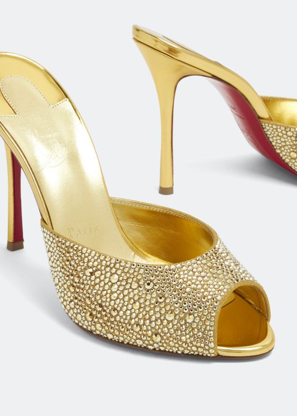 Christian Louboutin o1s1wg110924 Me Dolly Strass Heeled in Golden Size US 5 / IT 35 - 2 Thumbnail