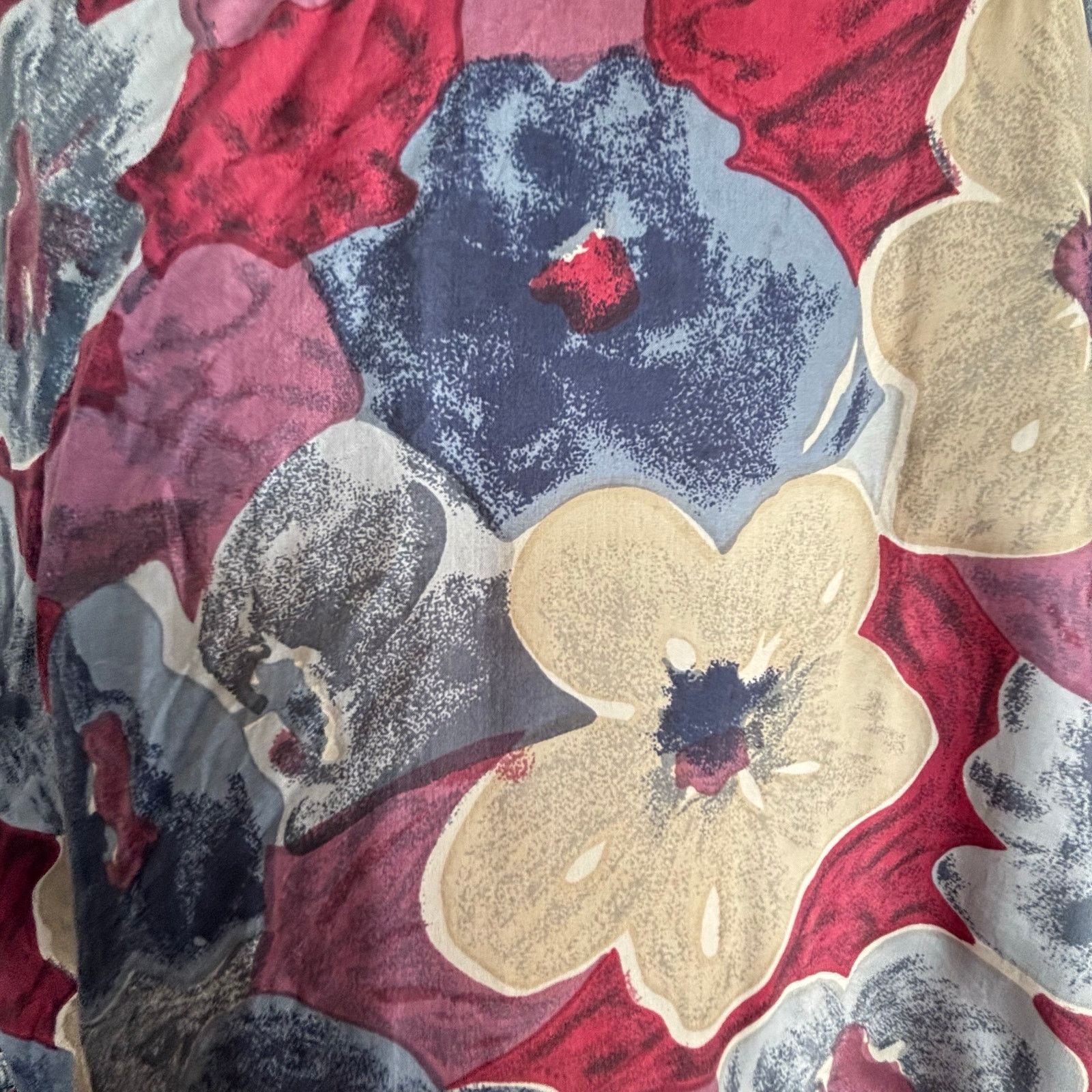 Vintage Vintage 90s Silk Floral Shirt XL Red Blue Beige Short Sleeve Size US XL / EU 56 / 4 - 8 Thumbnail