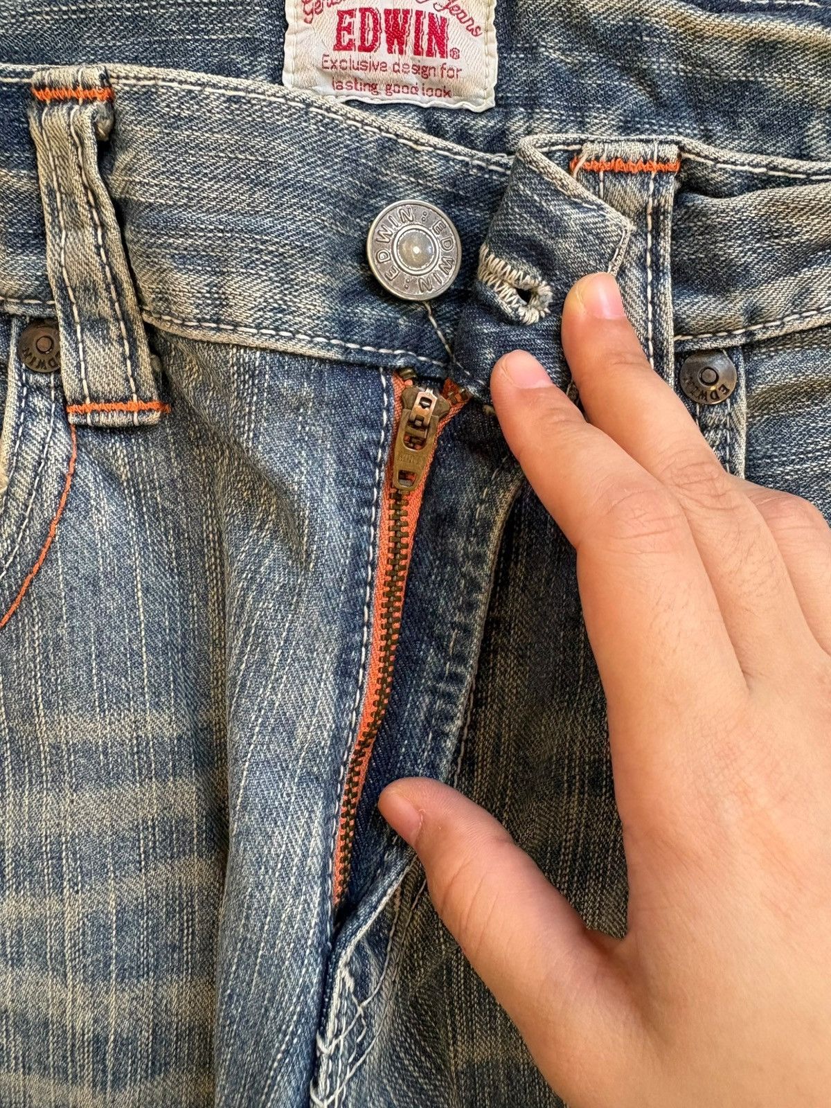 Edwin × Japanese Brand Exclusive Vintage Edwin Mud Wash Loose Baggy Jeans Size US 31 - 3 Thumbnail