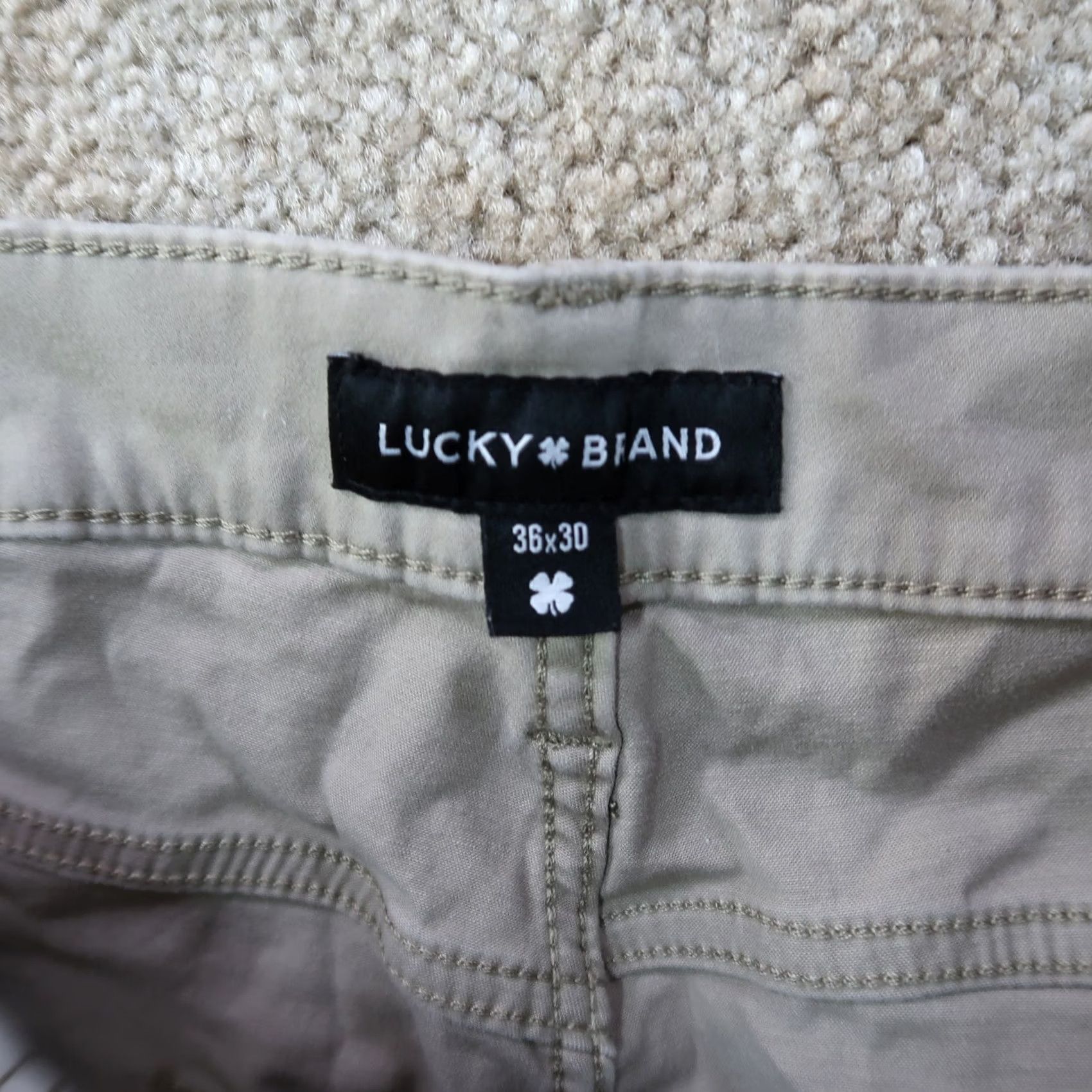 Lucky Brand Lucky Brand 223 Straight Leg Chino Pants Men 36x30 Beige Stretch Regular 5-Pocket Denim/Khaki Style Jeans Size US 36 / EU 52 - 3 Thumbnail