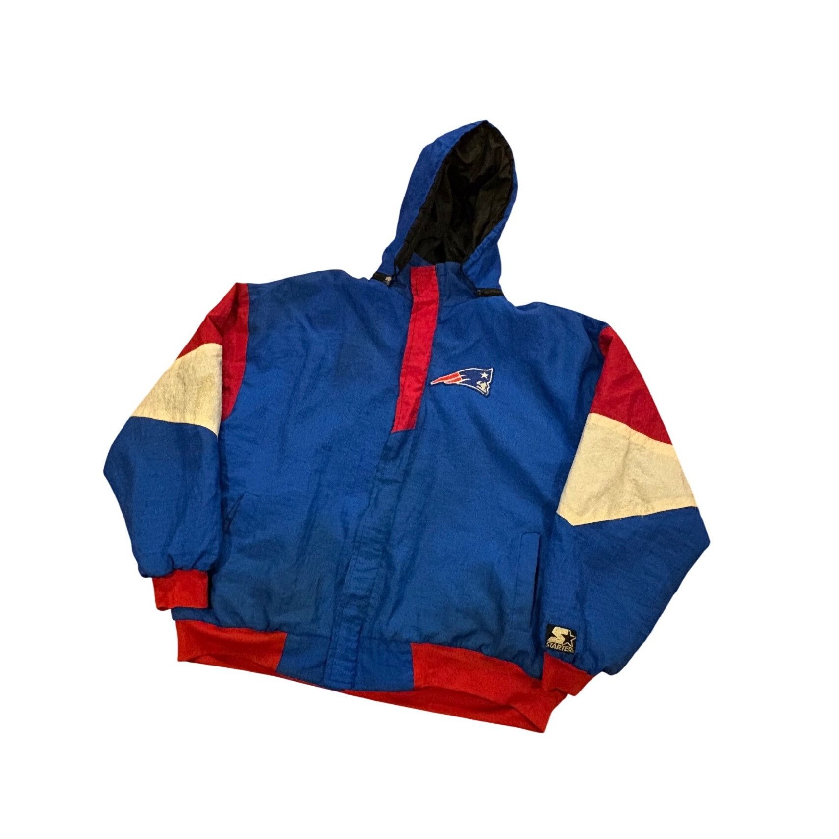 Starter Vintage 90s Starter New England Patriots NFL Hooded Puffer J Size US XL / EU 56 / 4 - 4 Thumbnail