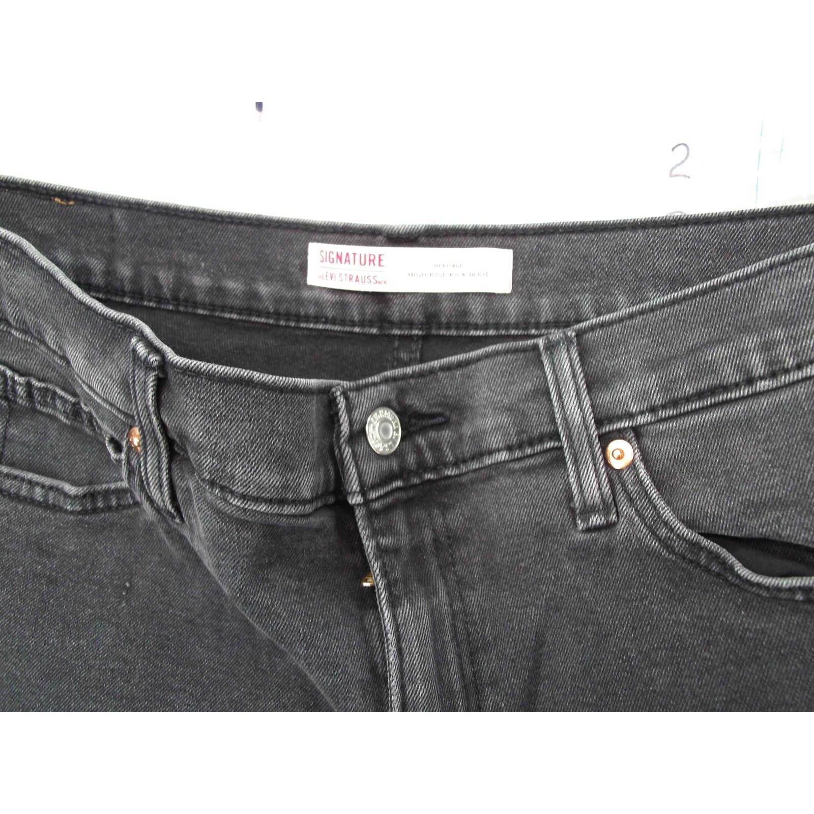 Levi's Signature Levi's Size 12 High Rise Kick Boot Black Denim Size 34" / US 12 / IT 48 - 3 Thumbnail