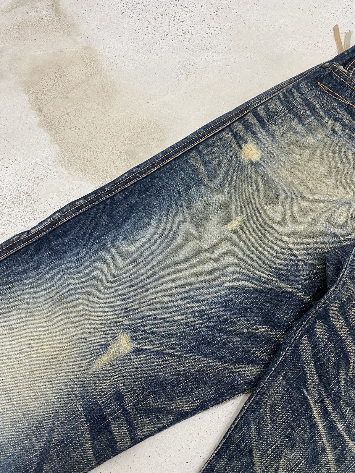 Edwin × Japanese Brand × Vintage Edwin Japan Blue Trip Zipper Pocket Rainbow Washed Usage Size US 34 / EU 50 - 5 Thumbnail