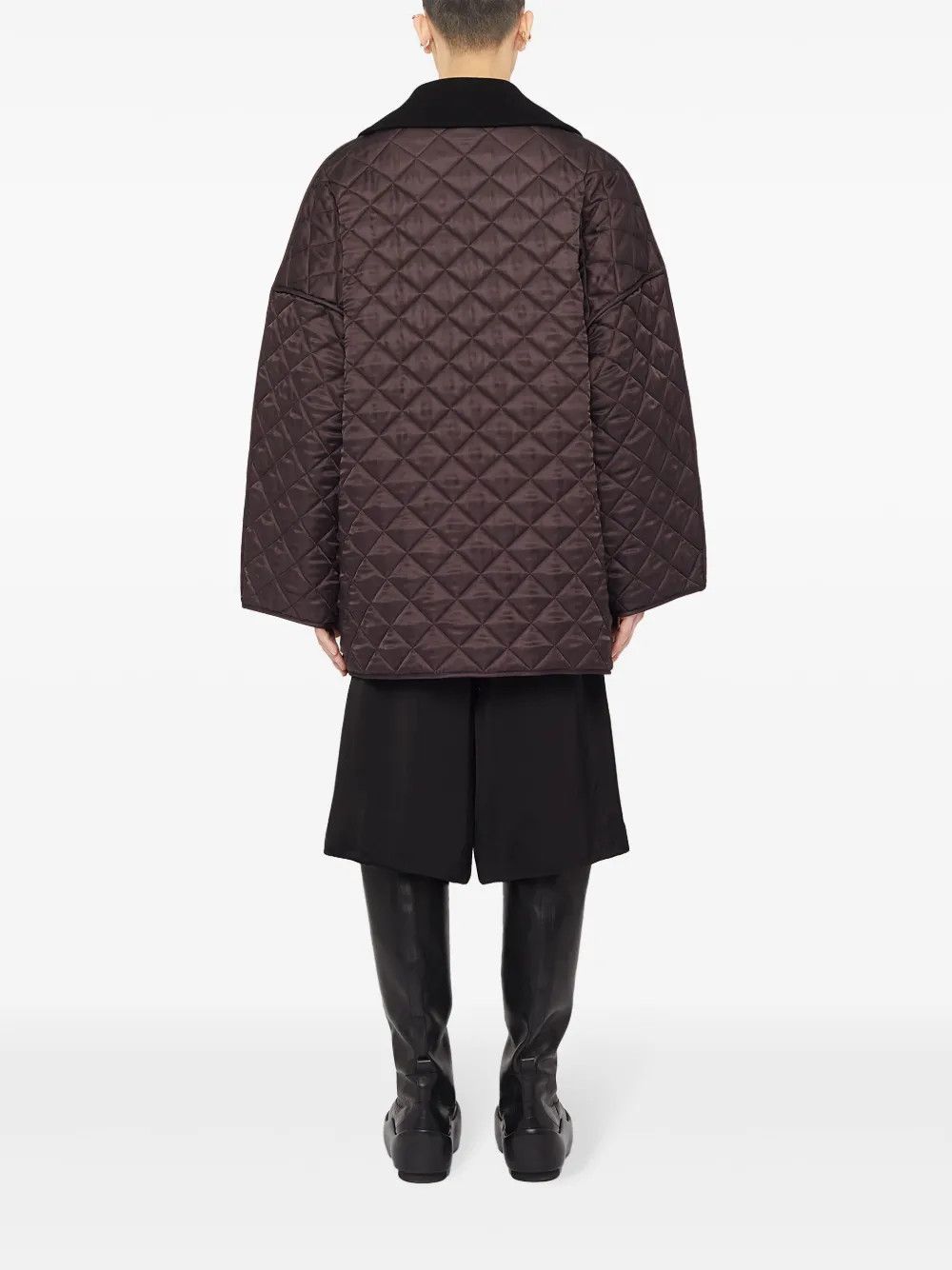 Jil Sander o1mt1gz0426 Quilted Maxi Jacket in Brown/Black Size US S / EU 44-46 / 1 - 3 Thumbnail