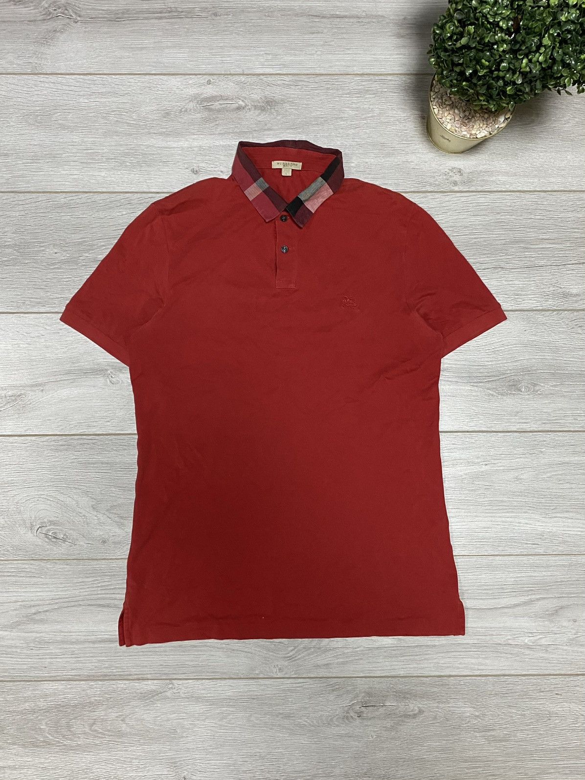 Burberry Burberry check neck shirt polo buttons Size US L / EU 52-54 / 3 - 2 Thumbnail