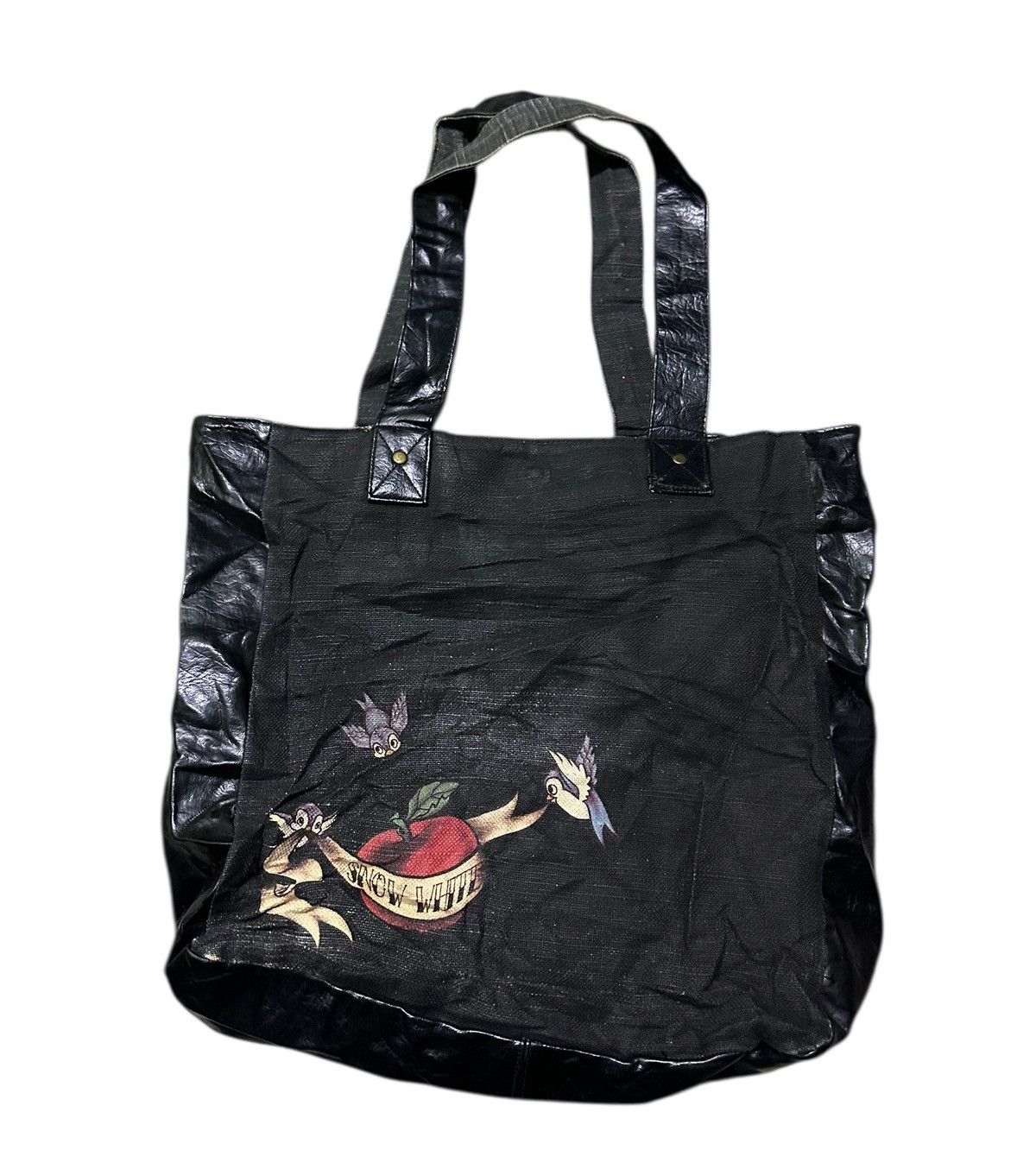 Japanese Brand Snow white canvas leather tote bag Size ONE SIZE - 3 Thumbnail