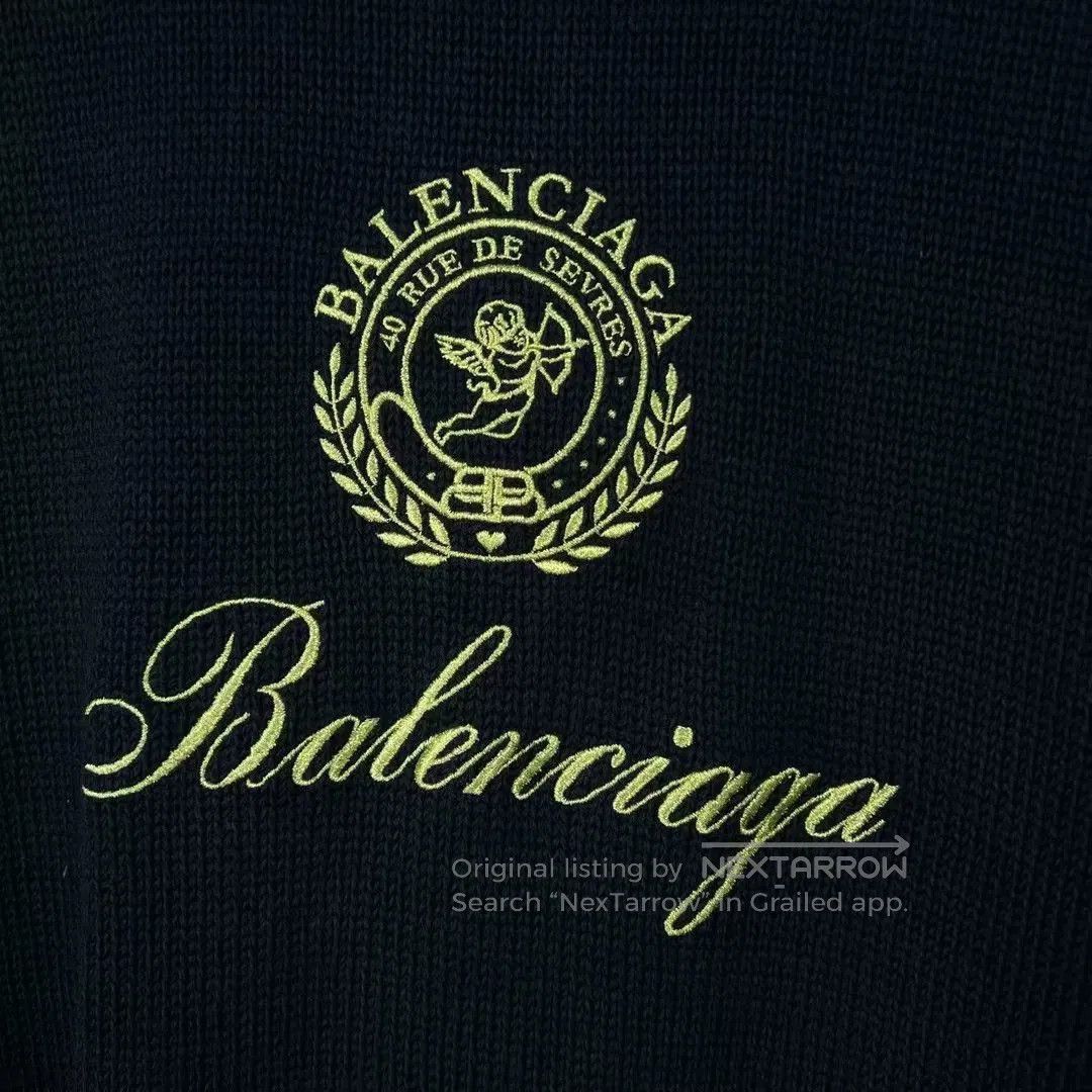 Balenciaga balenciaga embroidered letter sweater in black. Size US S / EU 44-46 / 1 - 4 Thumbnail