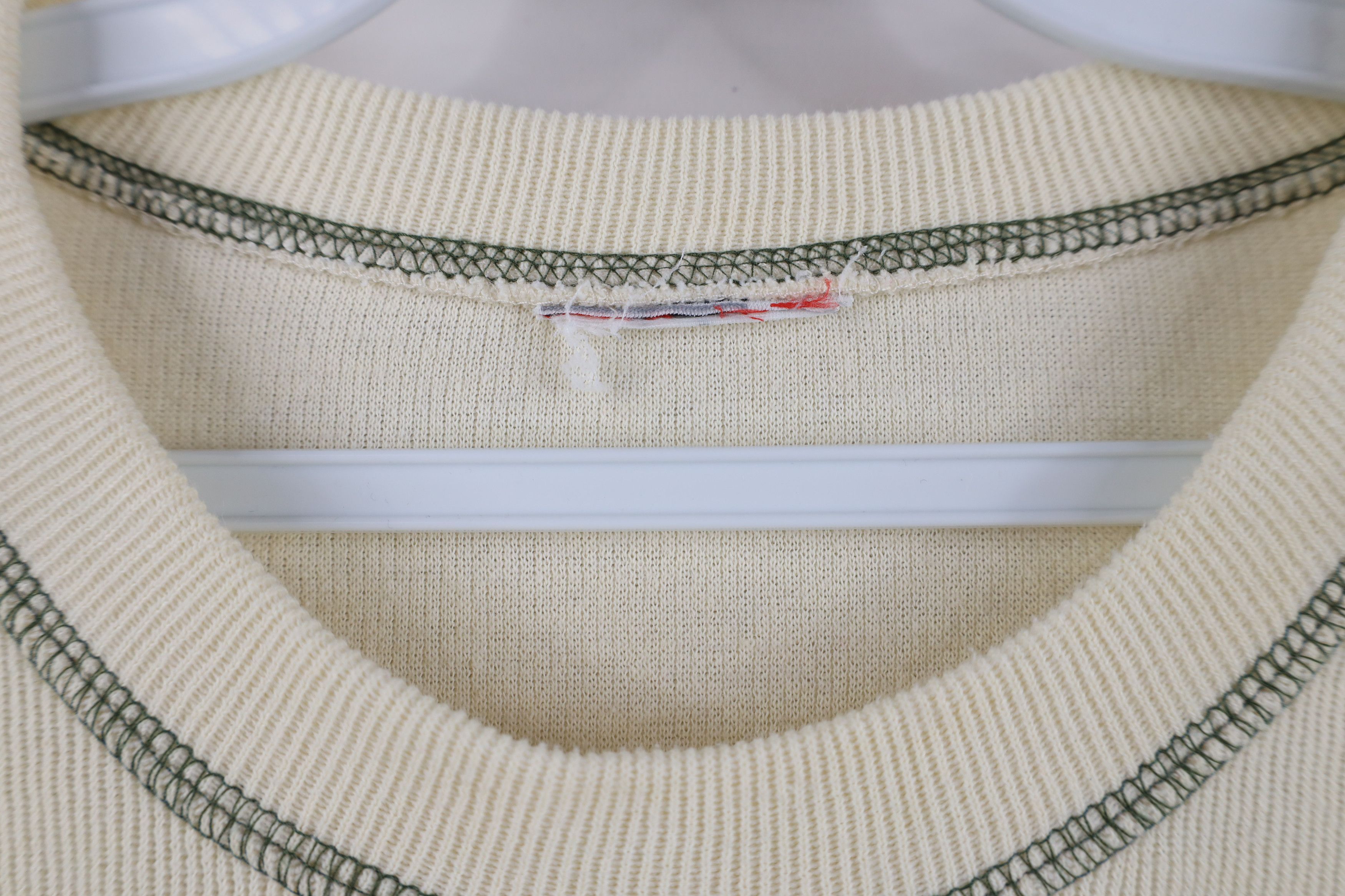 Vintage Vintage 90s Streetwear Thermal Waffle Knit T-Shirt Cream Size US XXL / EU 58 / 5 - 4 Thumbnail