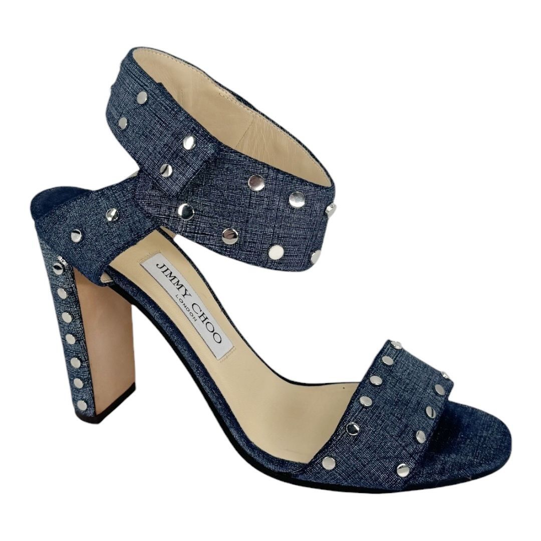 Jimmy Choo Jimmy Choo Denim Studded Sandals Size US 9.5 / IT 39.5 - 2 Thumbnail