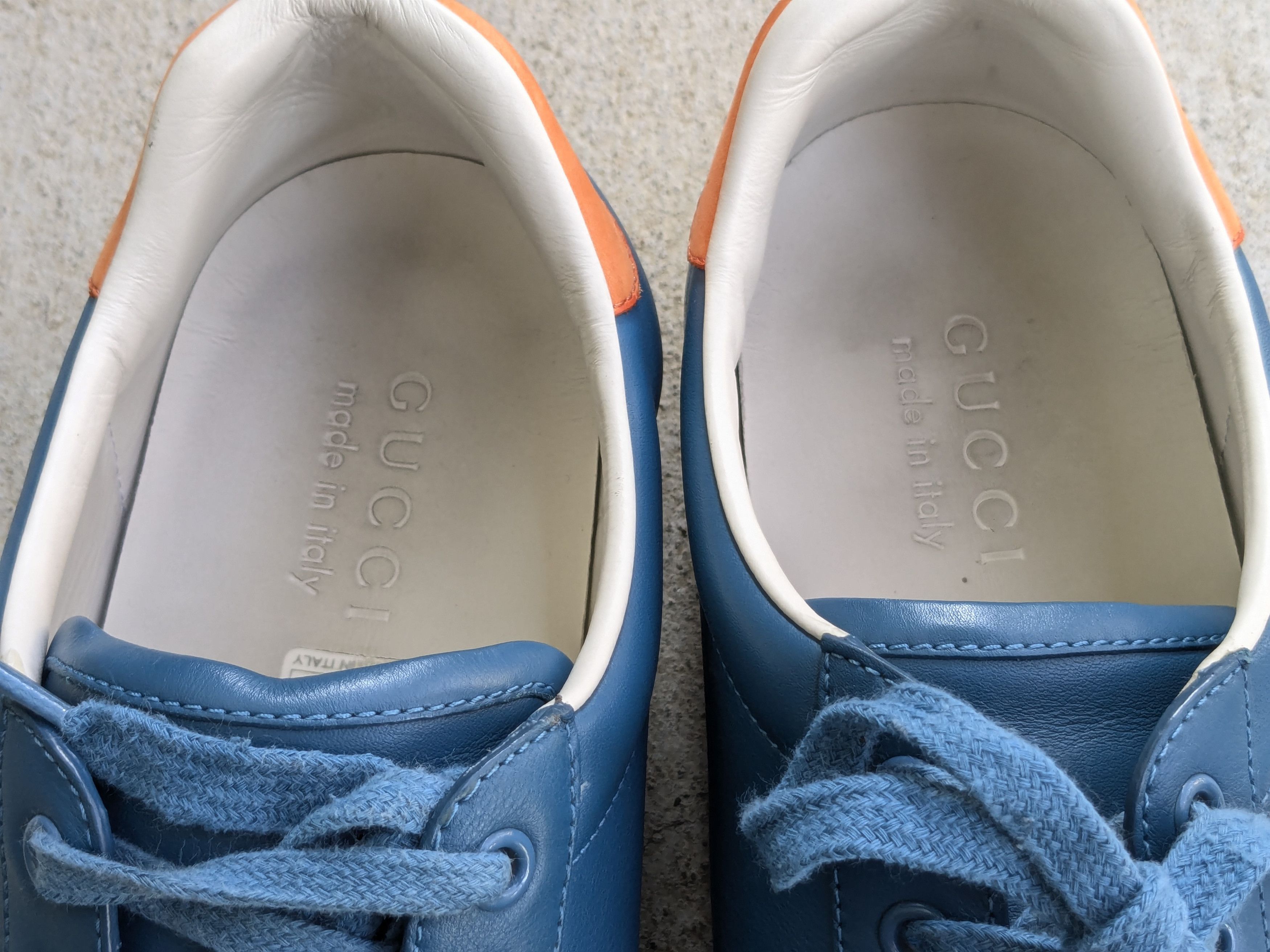 Gucci Gucci Ace Sneakers 8 Interlocking G Leather Blue Orange Size US 8 / EU 41 - 6 Thumbnail