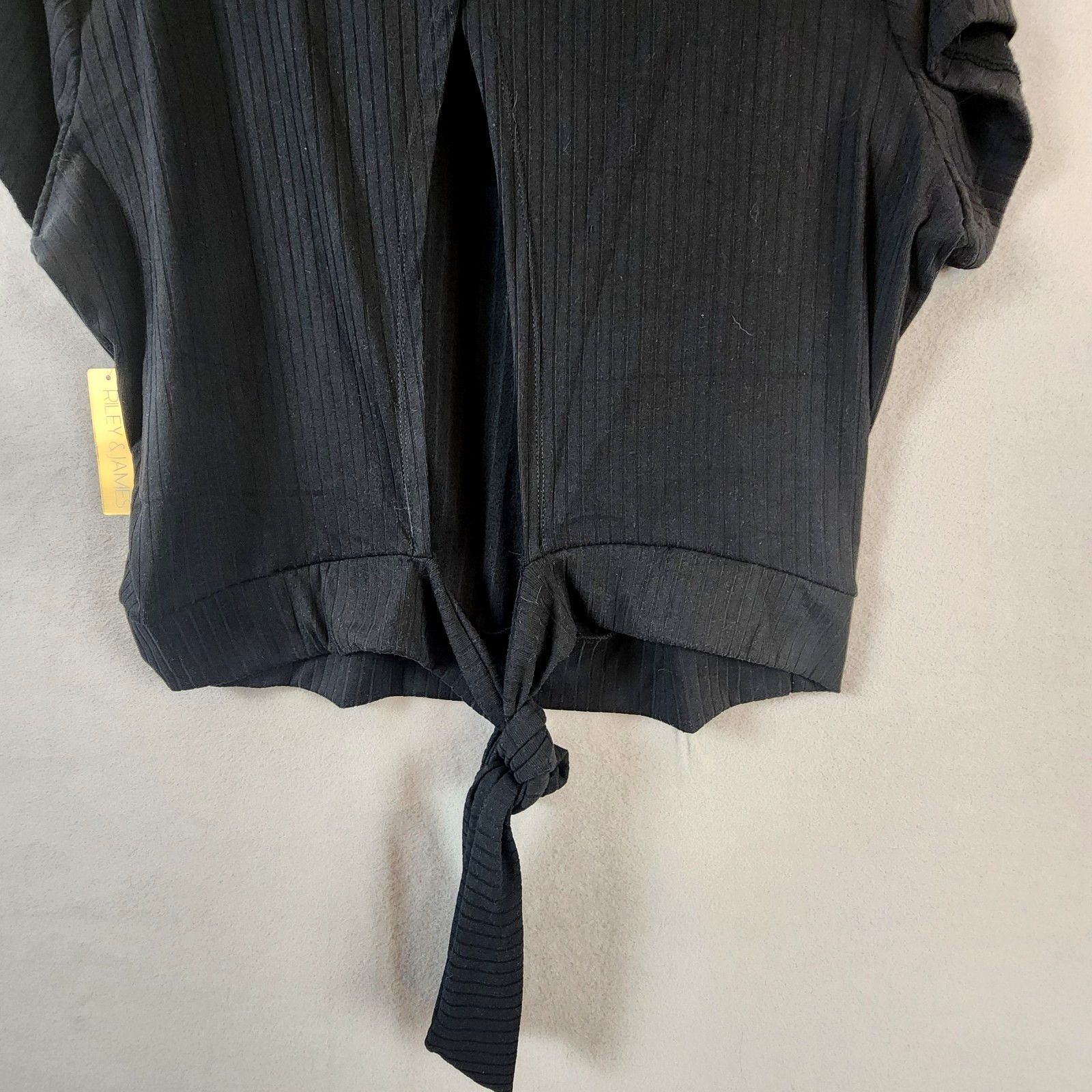 Other Riley & James Tie-Back Top Women 3X Black Short Sleeve Size 3XL / US 20-22 - 3 Thumbnail
