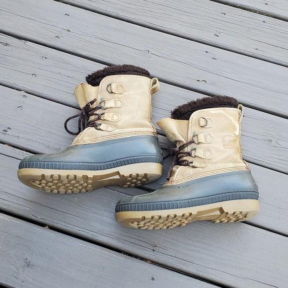 SOREL × Vintage Vintage 90s Sorel Badger Leather Winter Snow Duck Boots 10 Size US 10 / EU 43 - 3 Thumbnail