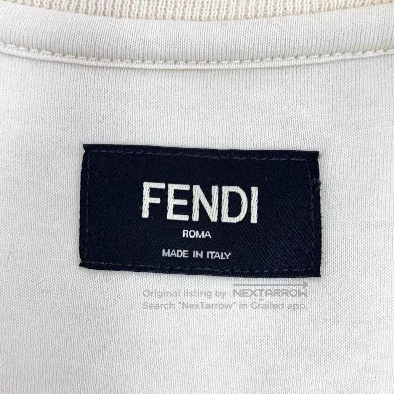 Fendi Fendi Beige Classic Double F Monogram Printed Cotton Crewn Size US XS / EU 42 / 0 - 5 Thumbnail