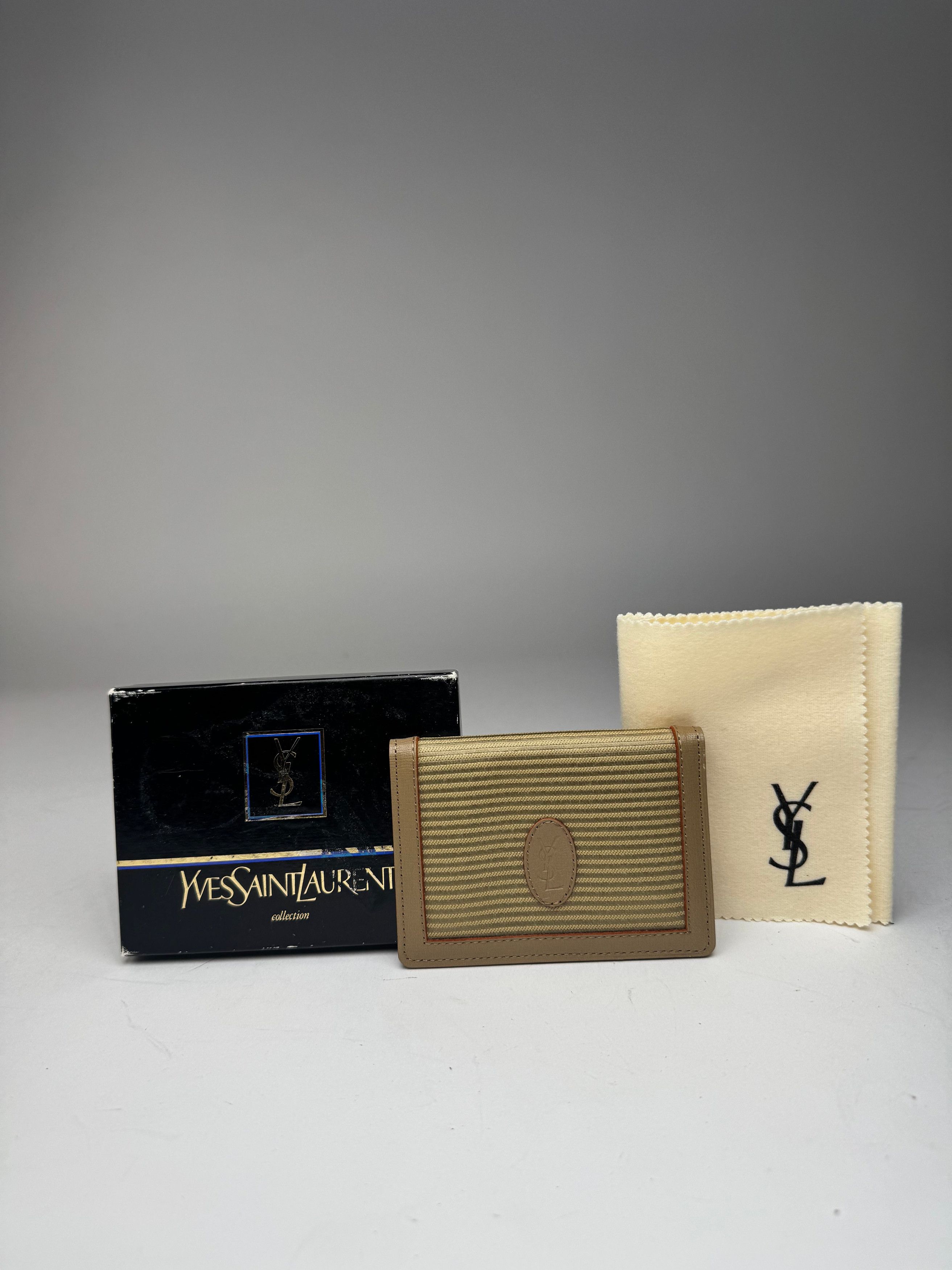 Other Vintage Yves Saint Laurent Card Holder Beige Brown Size ONE SIZE - 1 Thumbnail