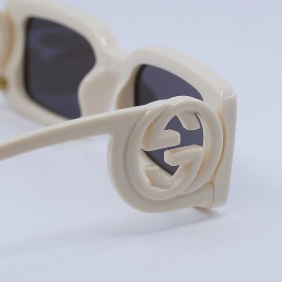 Gucci New Gucci GG1325S 013 Sunglasses - Ivory Frame, Grey Size ONE SIZE - 7 Thumbnail