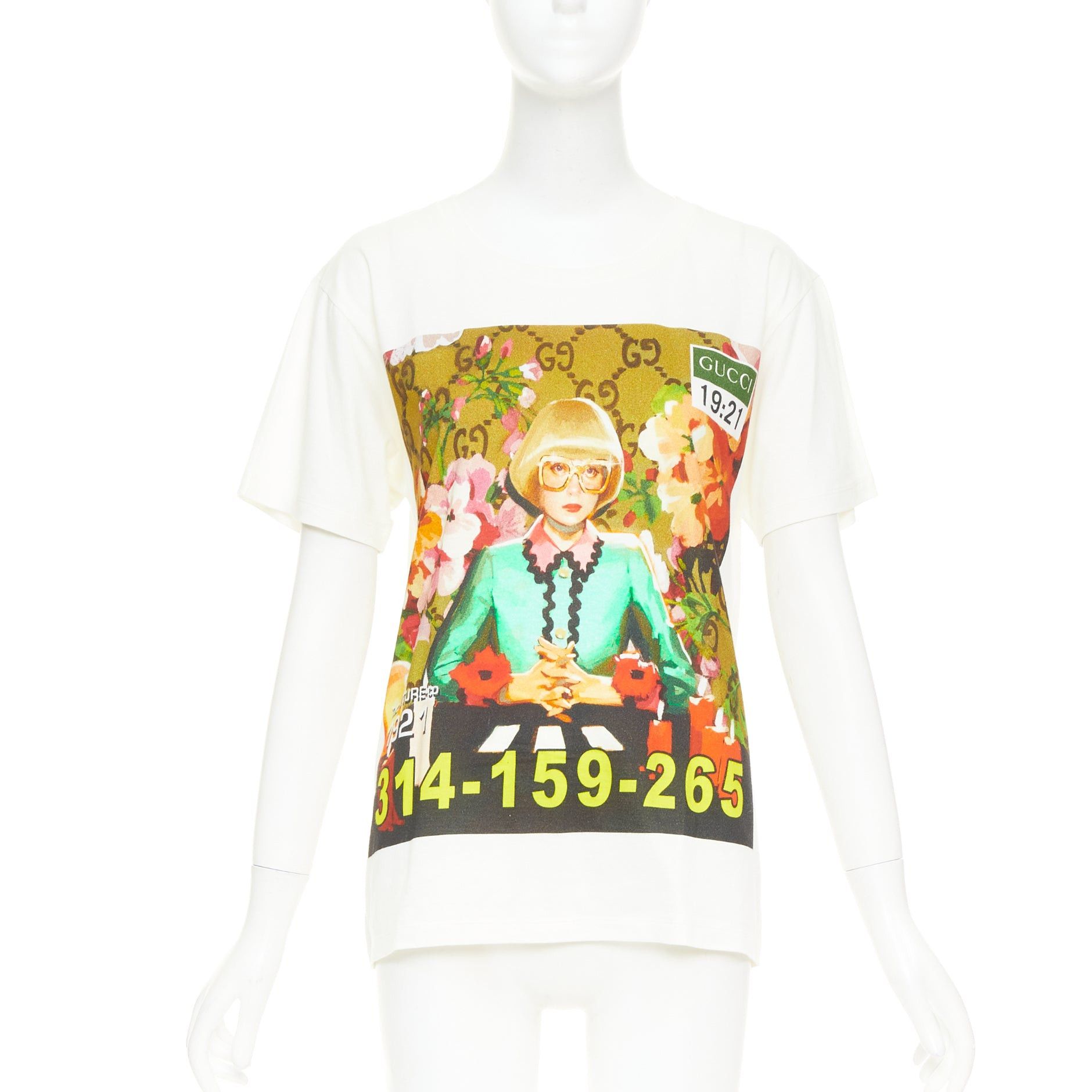 Gucci GUCCI 2018 Ignasi Monreal ecru cotto graphic portrait print t-shirt XS Size XS / US 0-2 / IT 36-38 - 1 Thumbnail