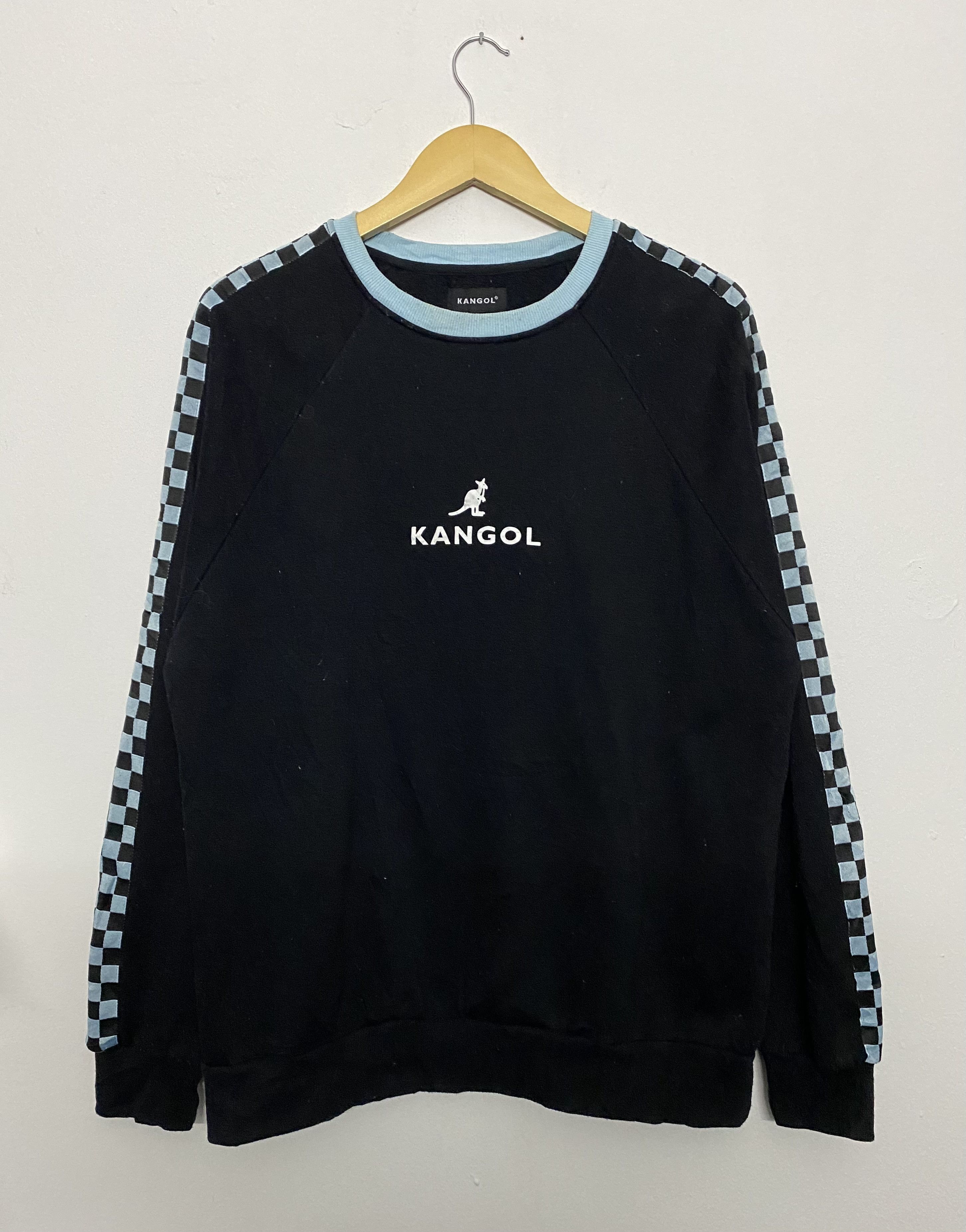 Kangol Kangol Spellout Logo Sweatshirt Checkered Sleeve Size US L / EU 52-54 / 3 - 1 Thumbnail