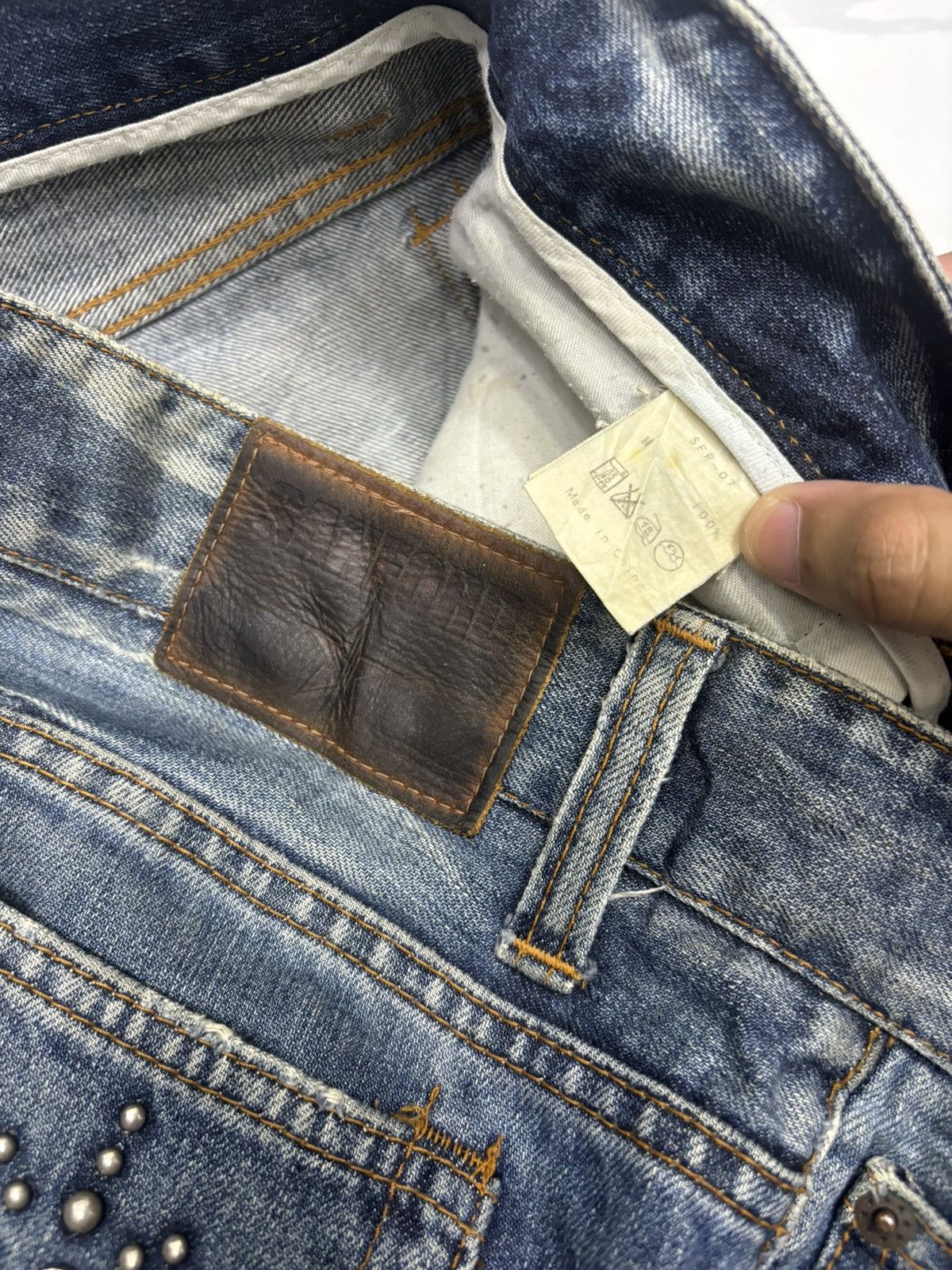 Japanese Brand 💥FLARE💥SANFORD FLARED DISTRESS DENIM JEANS Size US 33 - 10 Thumbnail