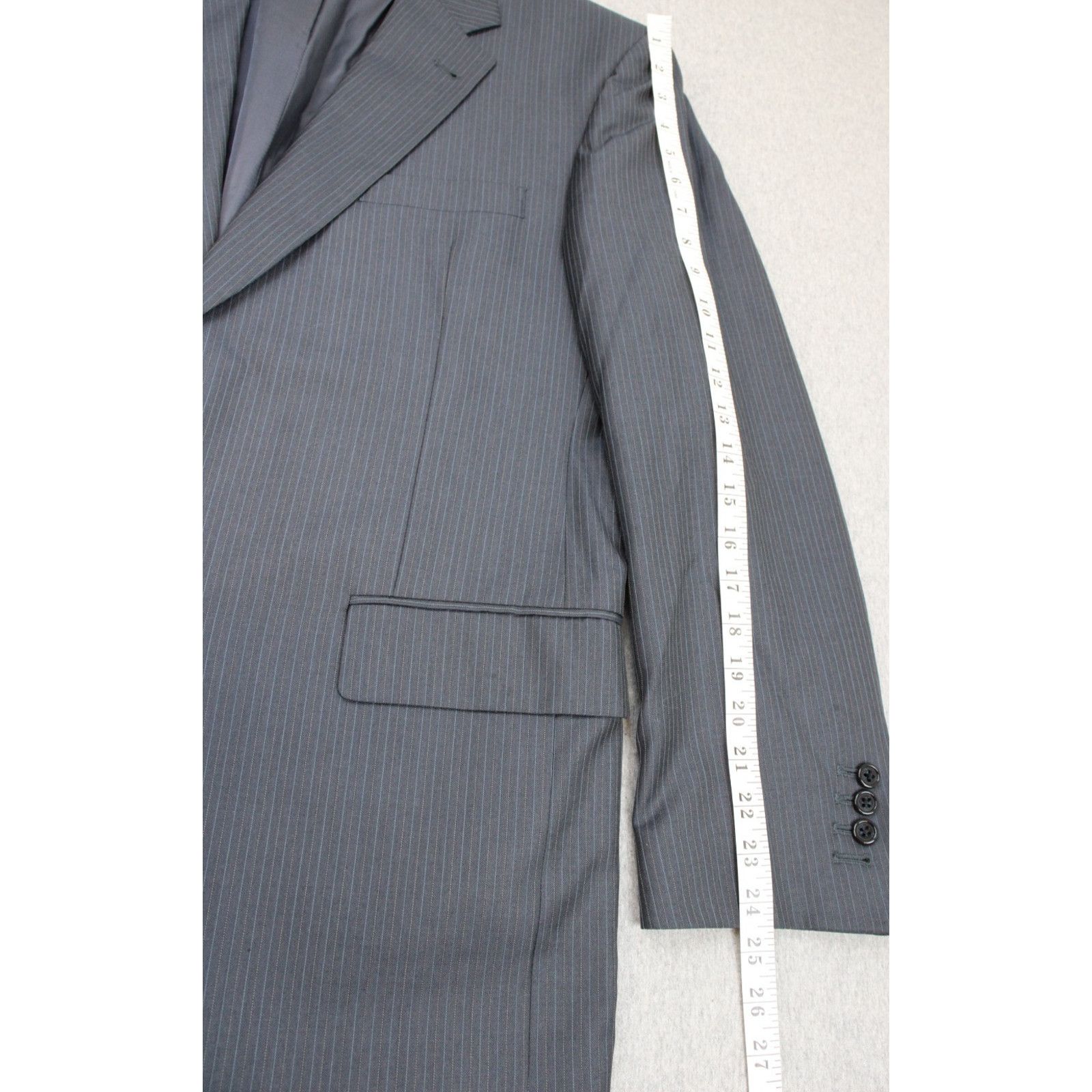 Jos. A. Bank Jos A Bank Blazer Mens 42R Gray Striped Lined 2 Button Suit Size 42R - 8 Thumbnail