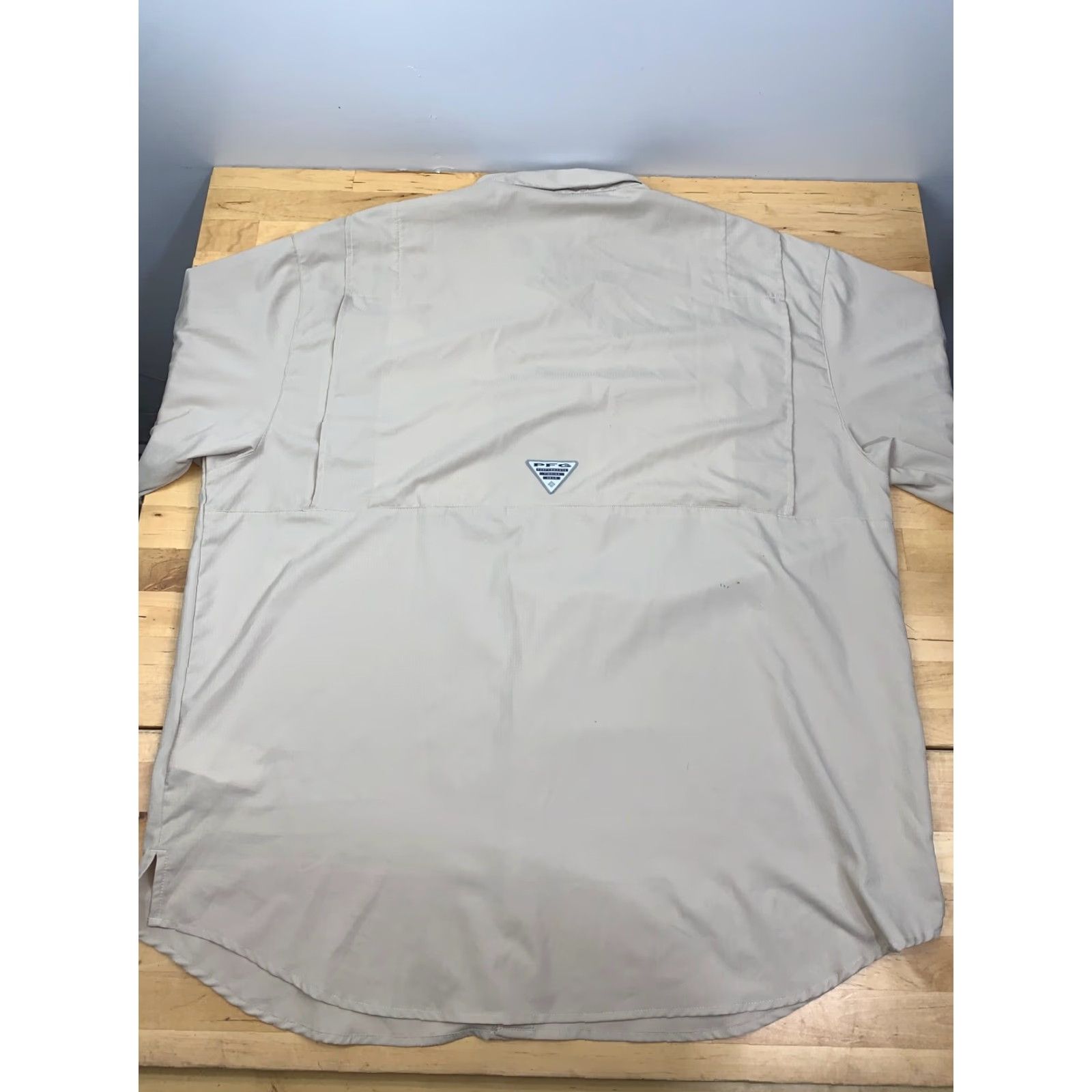 Vintage Columbia Shirt Mens XL PFG Button-Up Short Sleeve Tan Beige Breathing Pockets Outdoor Fishing Casual Size US 36 / EU 52 - 2 Thumbnail