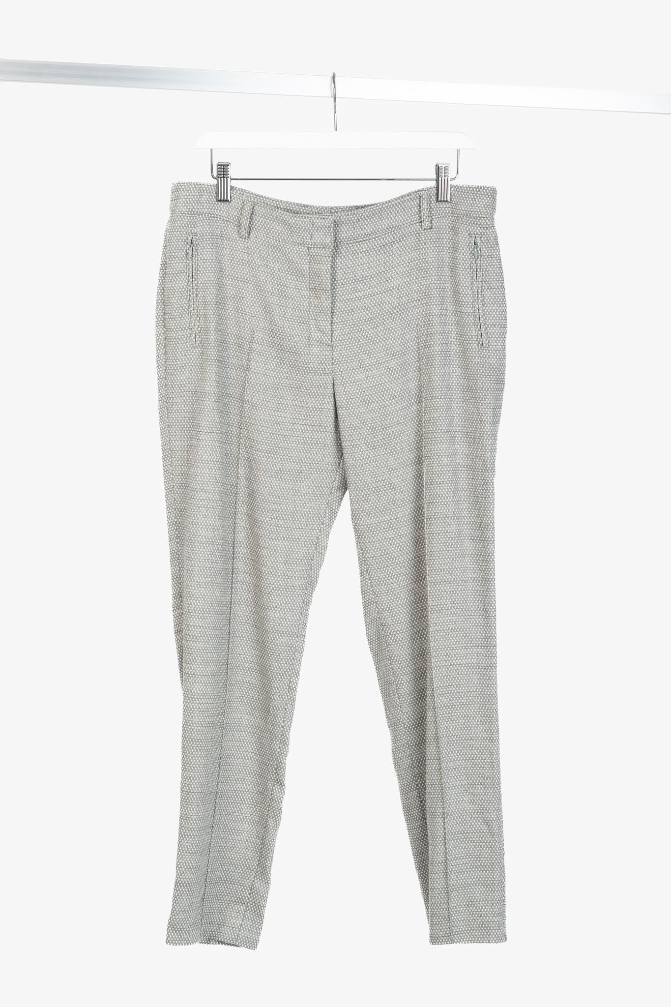 Akris Akris Punto Grey Polka-Dot Wool-Flannel Slim Trousers Size 34" / US 12 / IT 48 - 1 Thumbnail