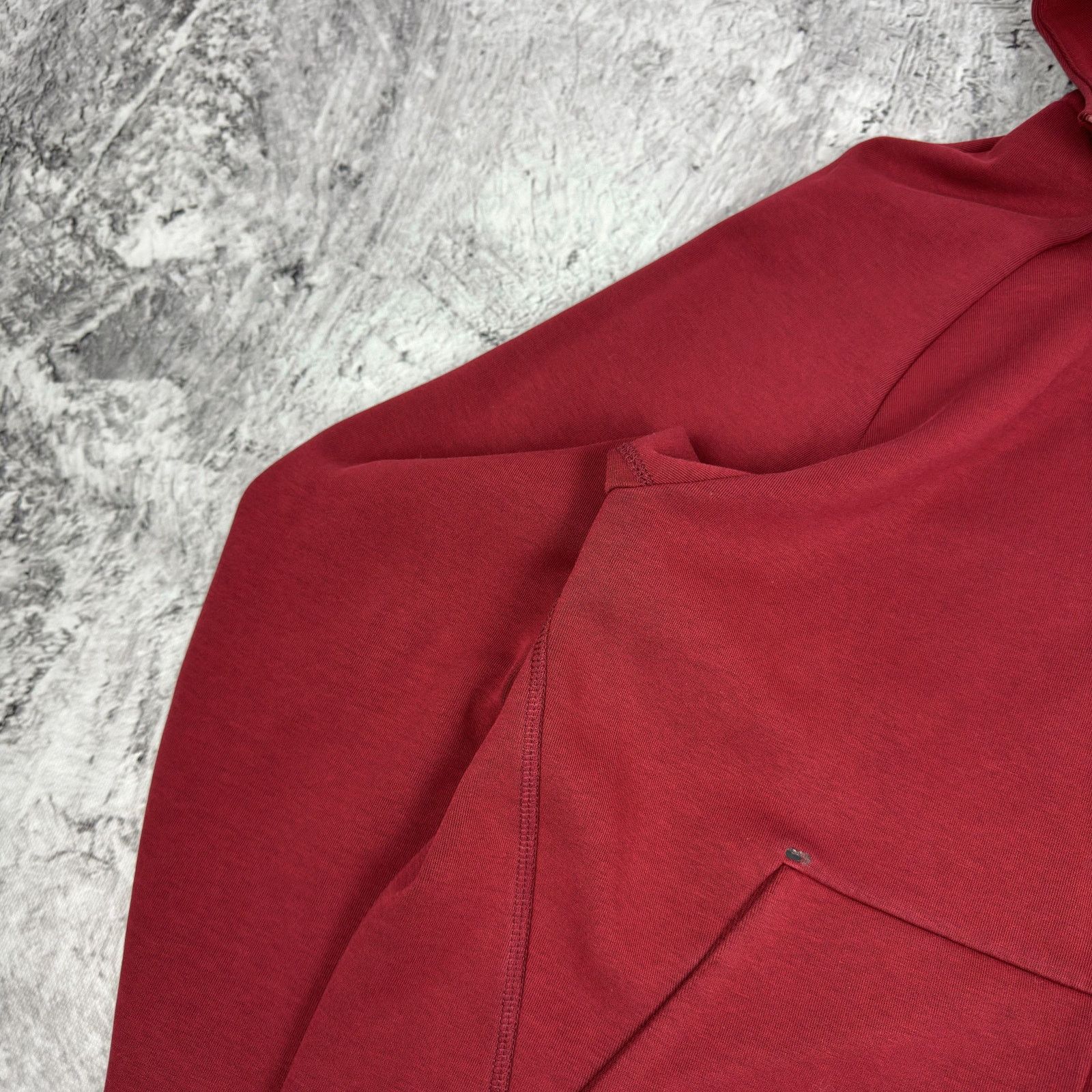 Nike Nike Tech Fleece Men's Red Cotton Spellout Full Zip Hoodie M Size US M / EU 48-50 / 2 - 5 Thumbnail