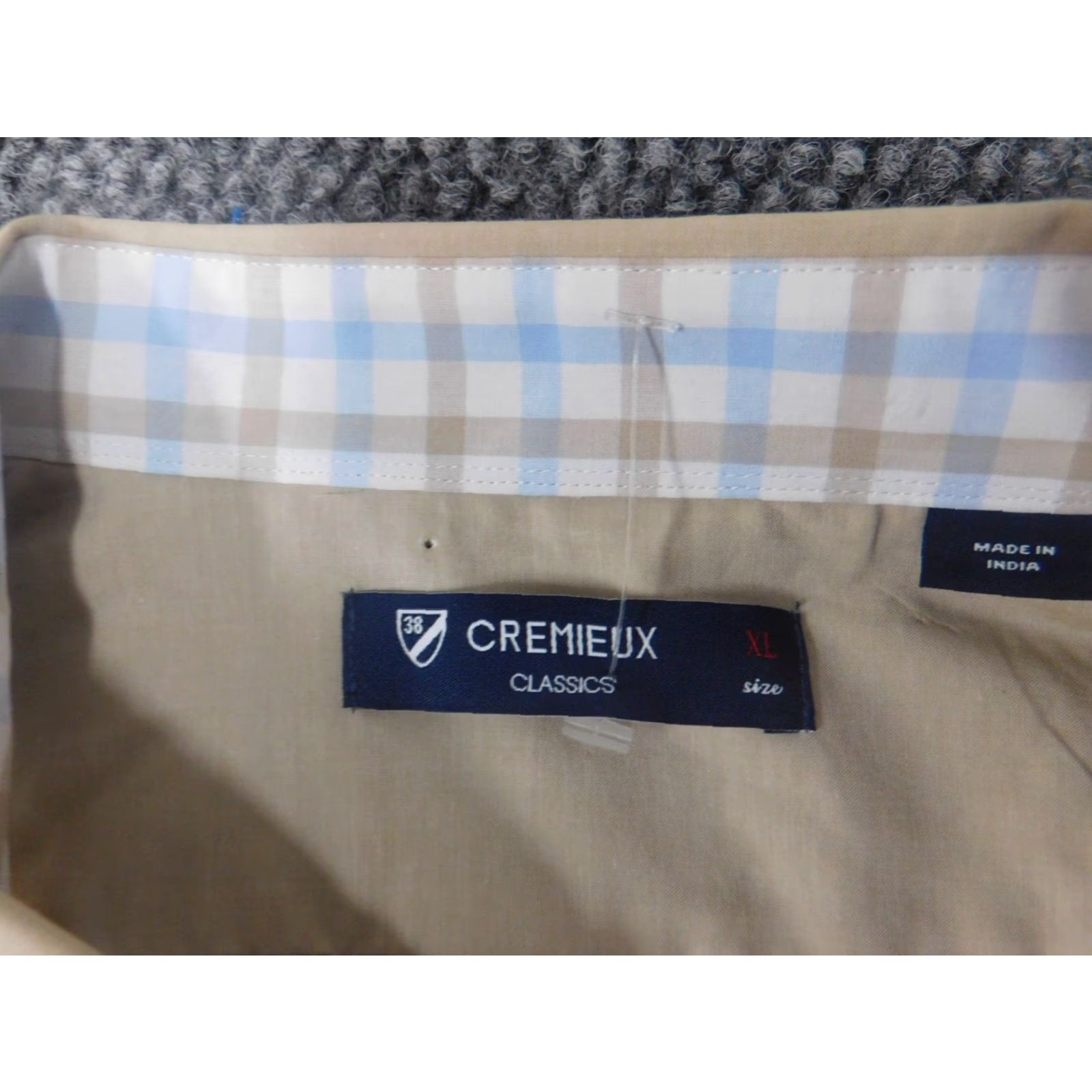 Cremieux Cremieux Shirt Men XL Beige Button-Down Short Sleeve Collared Knit Cotton Polyester Button-Up Men's Regular Beige Size US XL / EU 56 / 4 - 6 Thumbnail