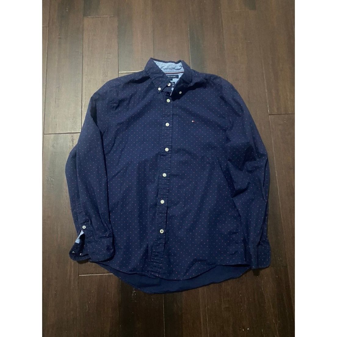 Tommy Hilfiger Tommy Hilfiger Classic Fit Mens Size Small Blue Polka Long S Size US S / EU 44-46 / 1 - 1 Thumbnail