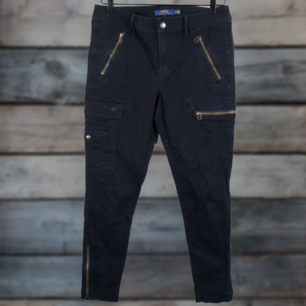 Polo Ralph Lauren Polo Ralph Lauren Pants Women's 10 Zip Cargo Black Gorpcore Military Pockets Casual Modern Size 32" / US 10 / IT 46 - 1 Thumbnail