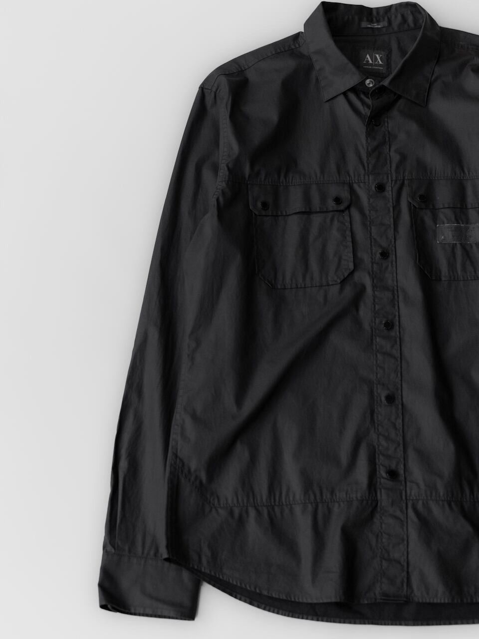 Armani × Armani Exchange Armani Exchange / Black Coated Utility Shirt Size US L / EU 52-54 / 3 - 4 Thumbnail
