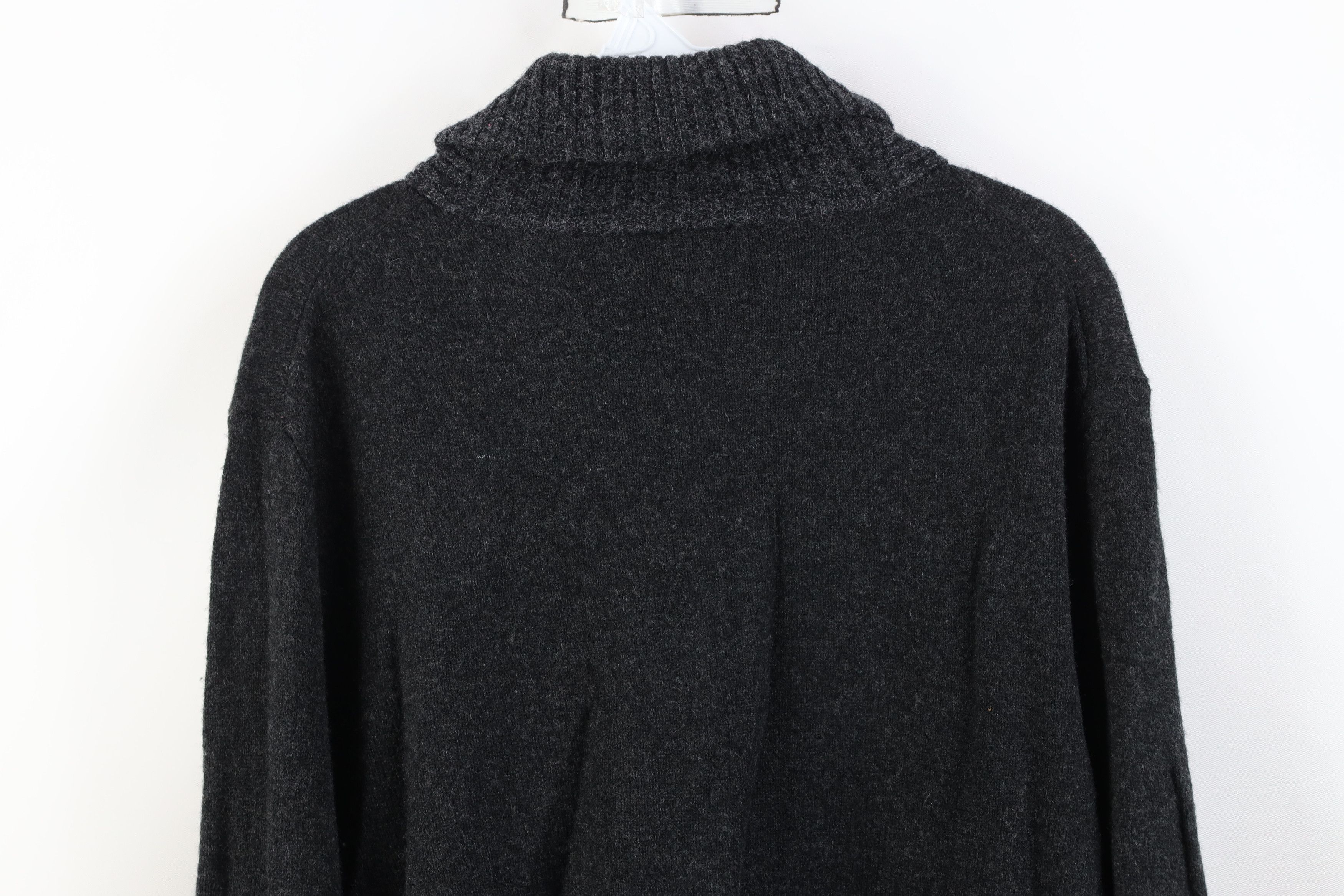 J.Crew J Crew Lambswool Knit Shawl Henley Sweater Charcoal Gray Size US L / EU 52-54 / 3 - 11 Thumbnail