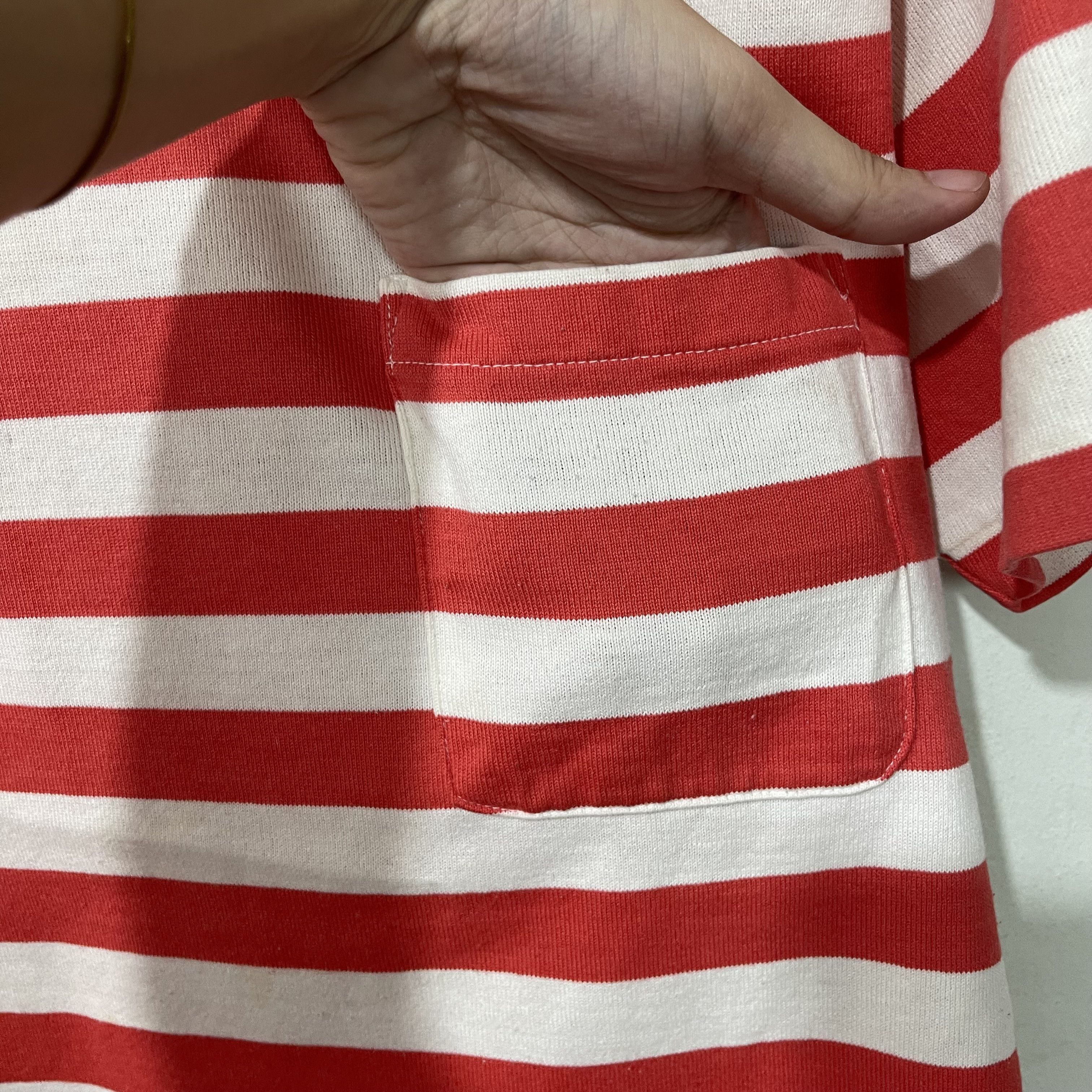 Vintage Vintage 90s Striped Pocket Tee Size US S / EU 44-46 / 1 - 2 Thumbnail