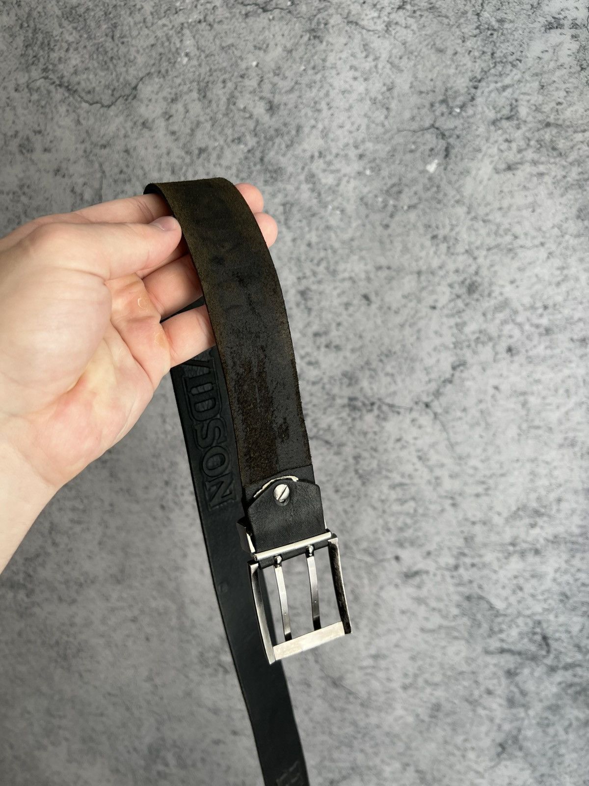 Harley Davidson Vintage Harley Davidson Leather Belt 2000s Embossed Bikers Size 44 - 19 Thumbnail