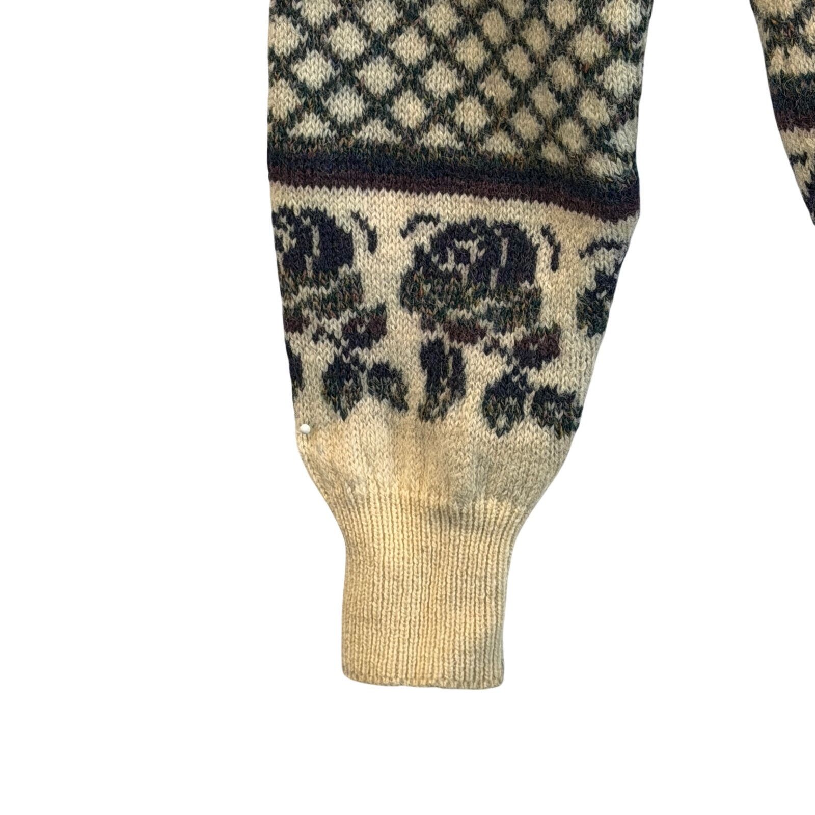 Vintage VINTAGE 70s James Pringle Lattice & Roses Wool Sweater Sz M Size M / US 6-8 / IT 42-44 - 3 Thumbnail