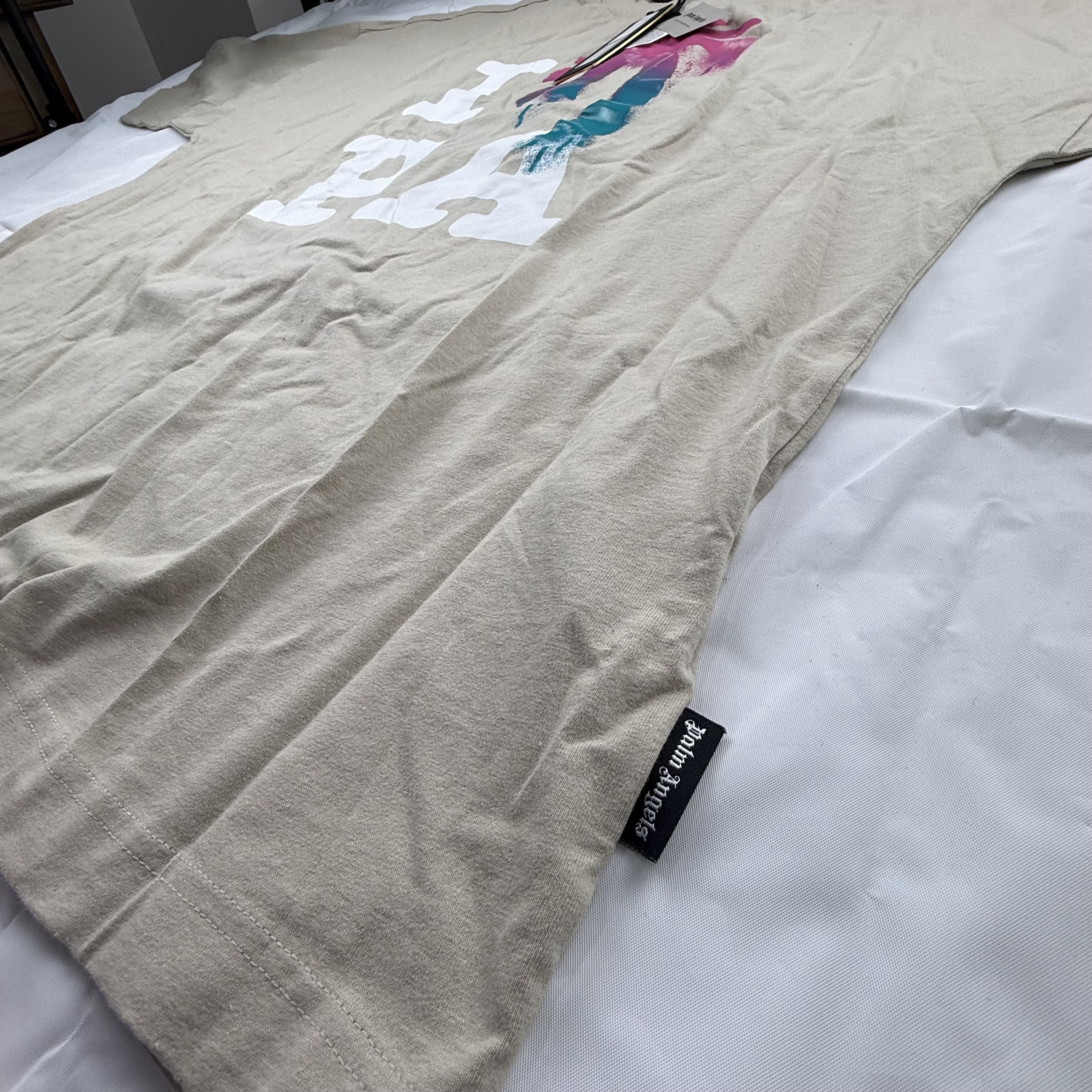 Palm Angels Palm Angels I Love PA Loose Tee Beige Graphic T-Shirt XXL Size US XXL / EU 58 / 5 - 5 Thumbnail