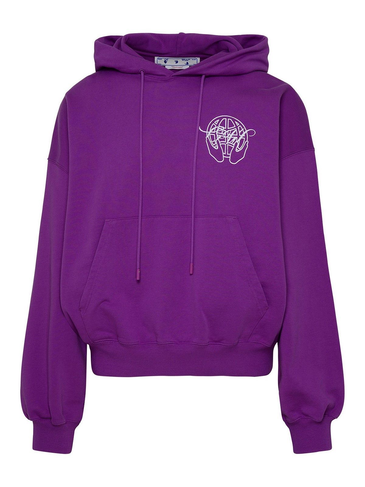 o1gr1nt1124 Hand Arrow Boxy Hoodie in Orchid White