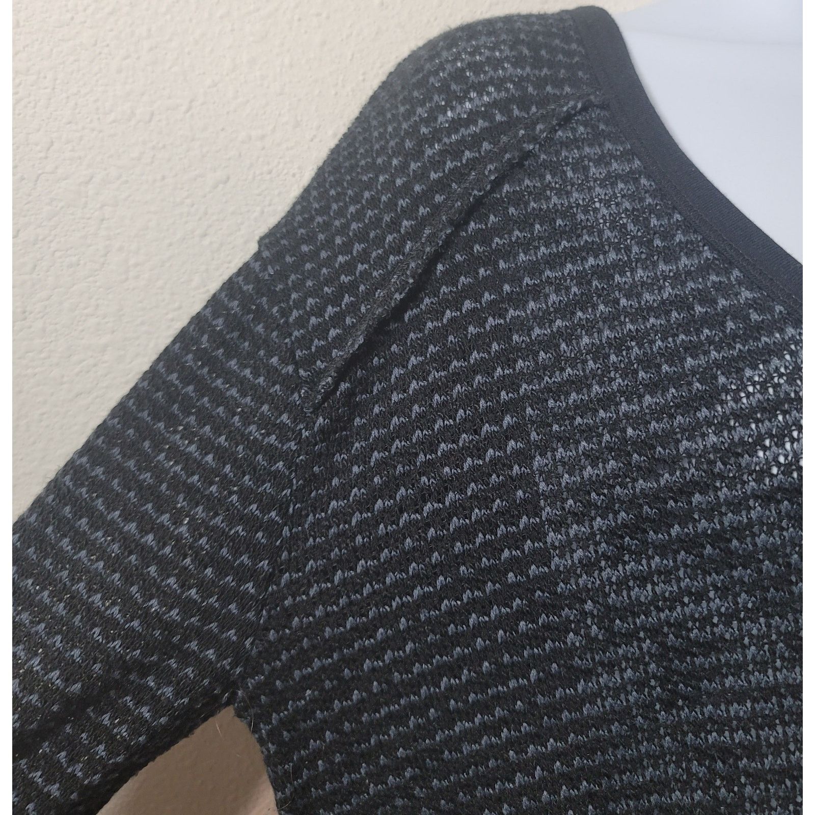 Other Poof Black Gray Marled Loose Knit V Neck Top Large Flowy Size L / US 10 / IT 46 - 6 Thumbnail