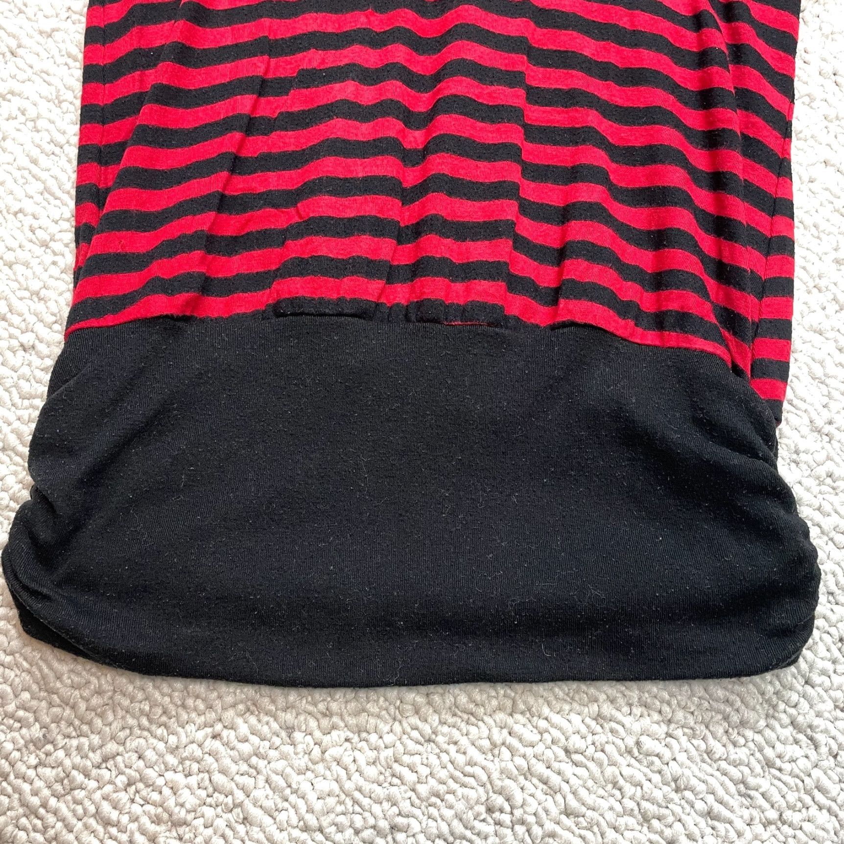 Merona Merona Sweater Shirt Womens Medium Black Red Striped Cowl Neck Short Sleeve Knit Pullover All Seasons Size M / US 6-8 / IT 42-44 - 2 Thumbnail