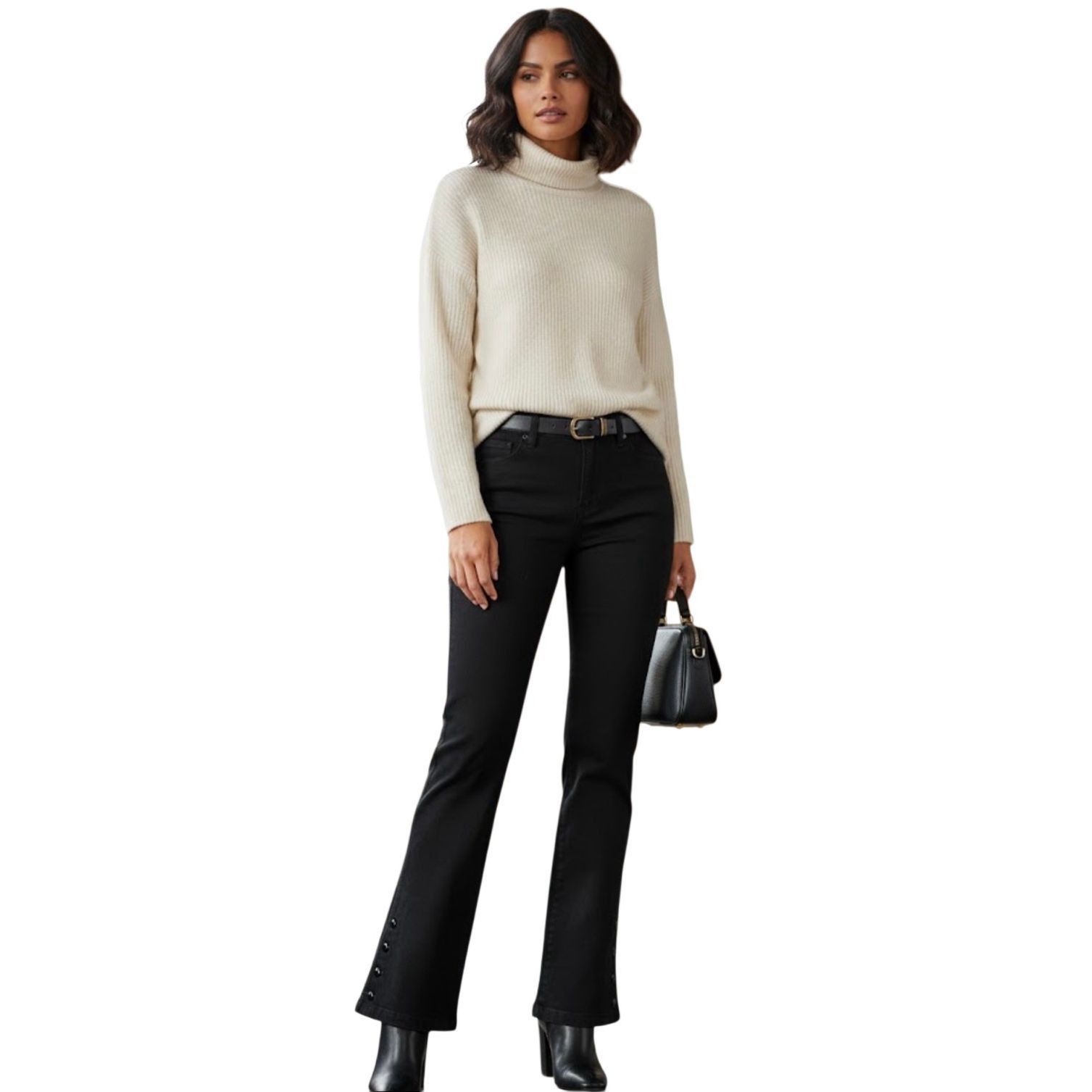 LRL Lauren Ralph Lauren Black Flare Leg Denim jeans size 14
