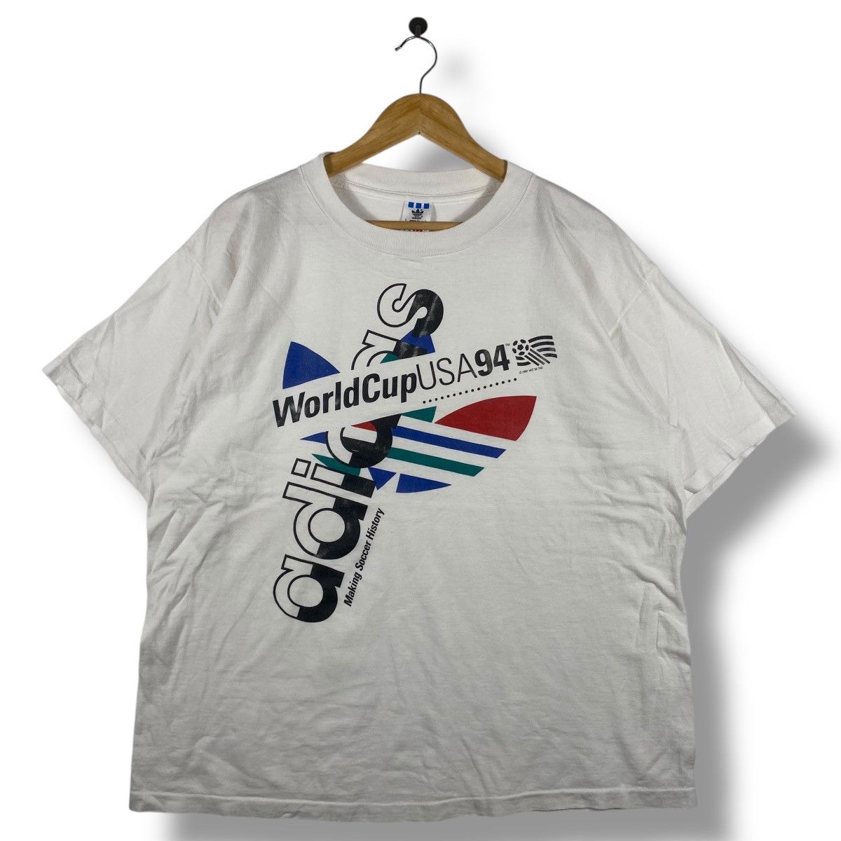 Adidas Vintage 90's ADIDAS World Cup Usa '94 Graphic Tee Shirt Size US L / EU 52-54 / 3 - 1 Thumbnail