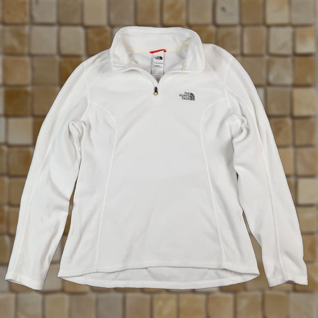The North Face VINTAGE The North Face White Fleece Quarter Zip Women's M Pullover Windbreaker Jacket Size M / US 6-8 / IT 42-44 - 1 Thumbnail