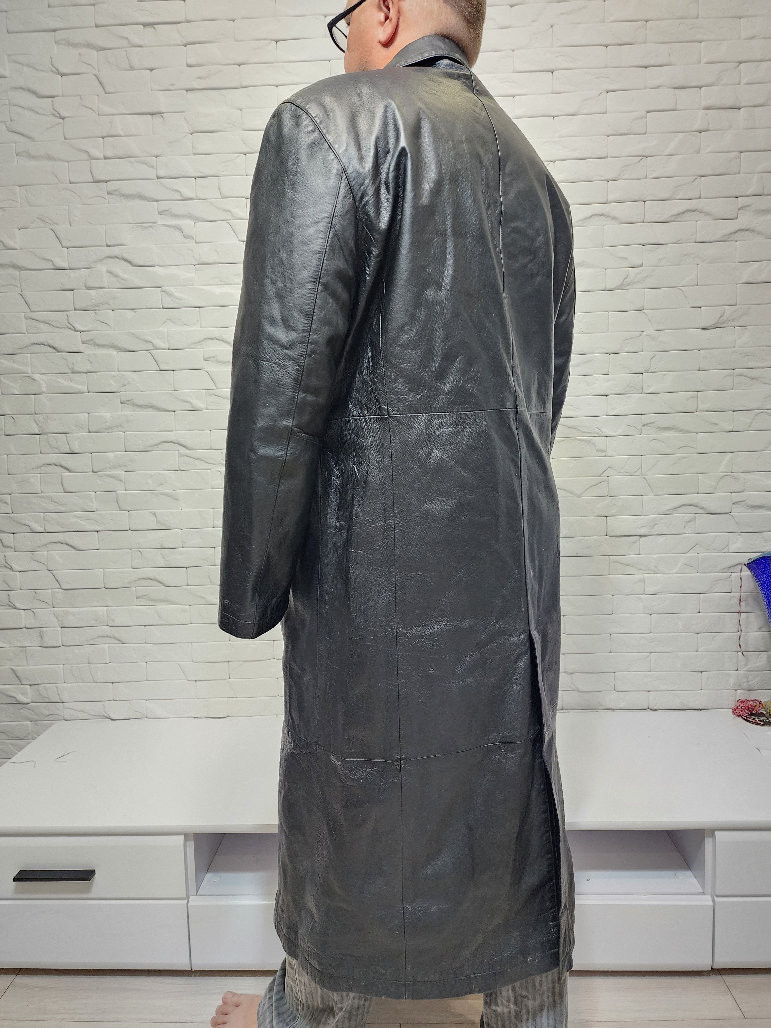 Genuine Leather Long Black Genuine Leather Jacket - Men's Style Size US L / EU 52-54 / 3 - 6 Thumbnail