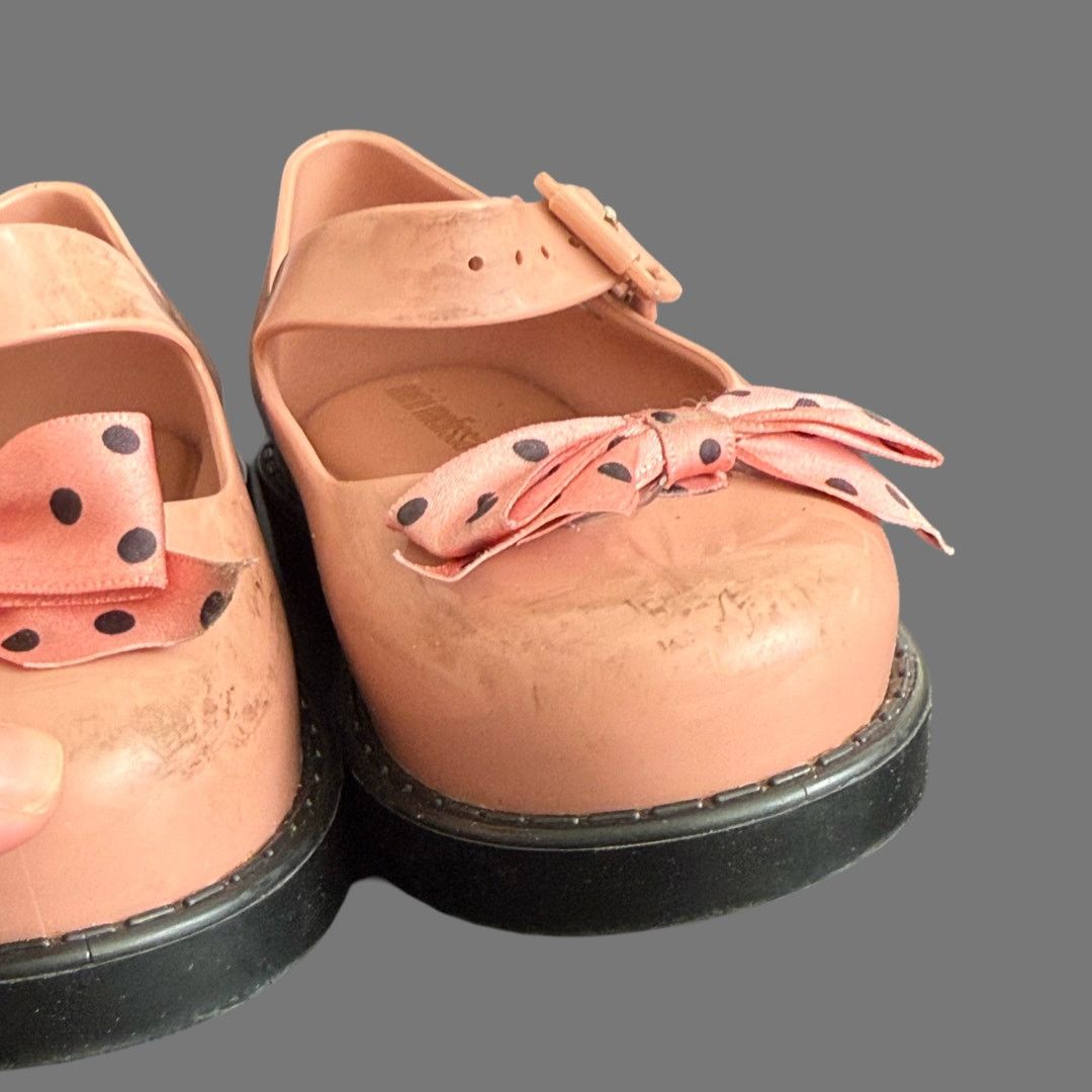 Other Mini Melissa Maggie Bow Girls Shoes Pink Black Size 8 GUC Size US 8 / IT 38 - 6 Thumbnail